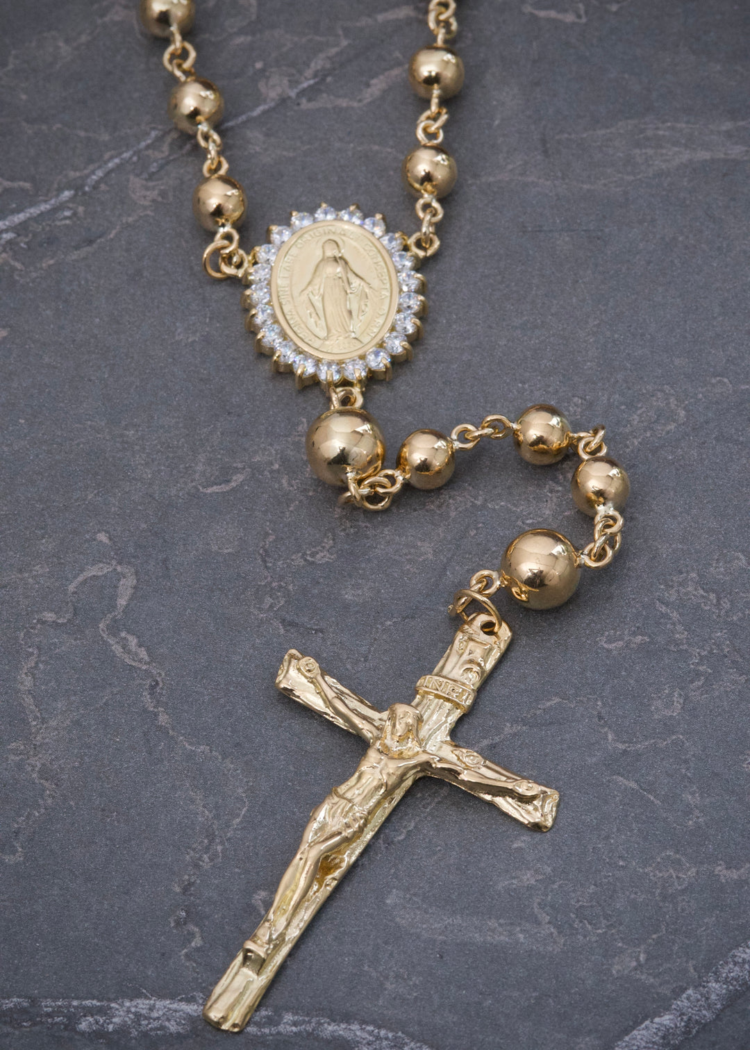 Rosario Virgen de la Milagrosa 53.9gr / 70cm / 6mm — Oro Amarillo