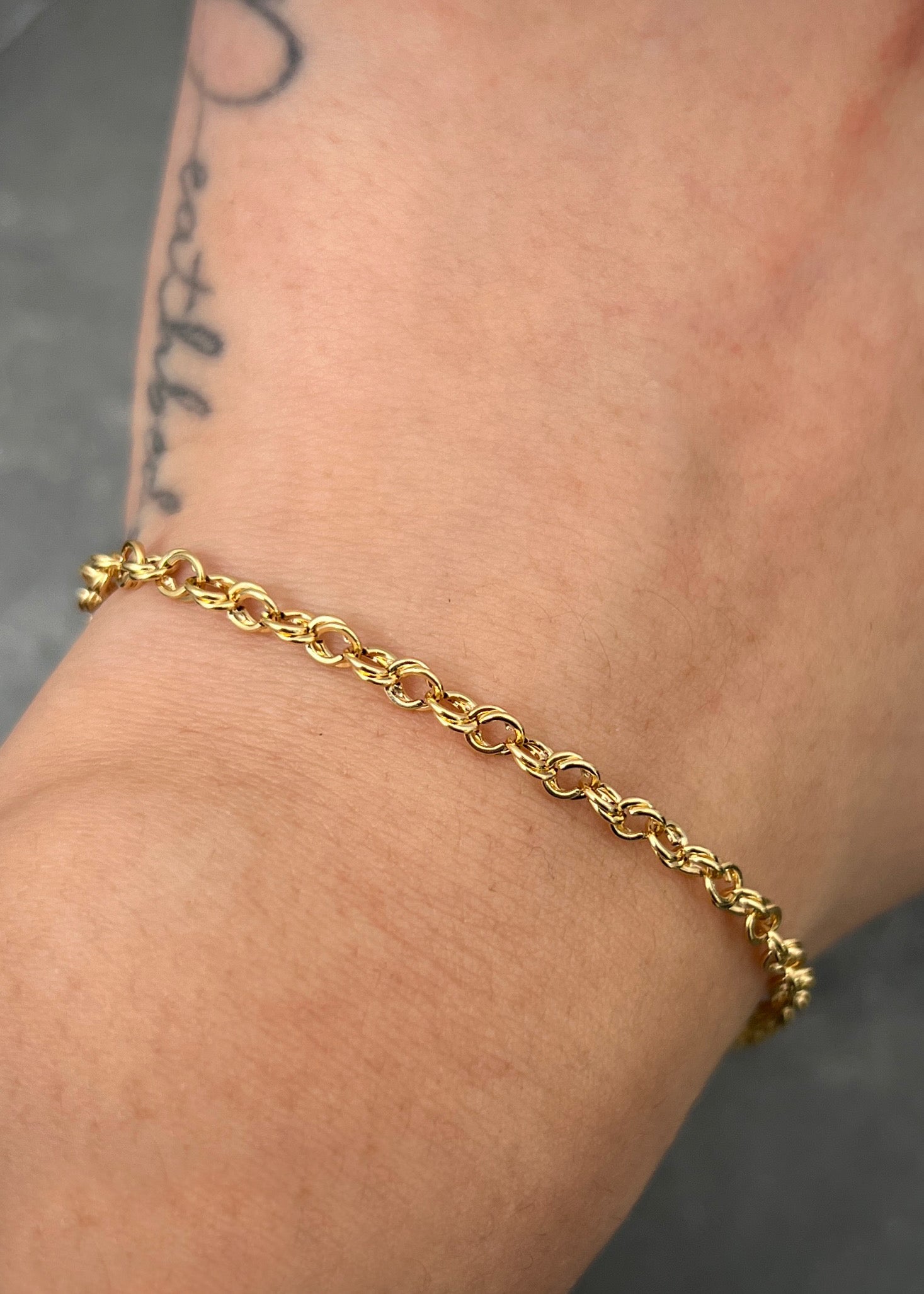 Pulso aro seguido doble 1.5gr / Largo 17cm / Oro Amarillo italy +3 M