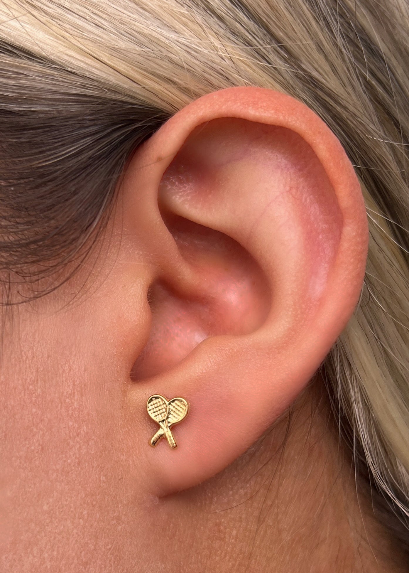 Topos de raqueta 0.6gr / Largo 0.3cm / Oro Amarillo Nac M