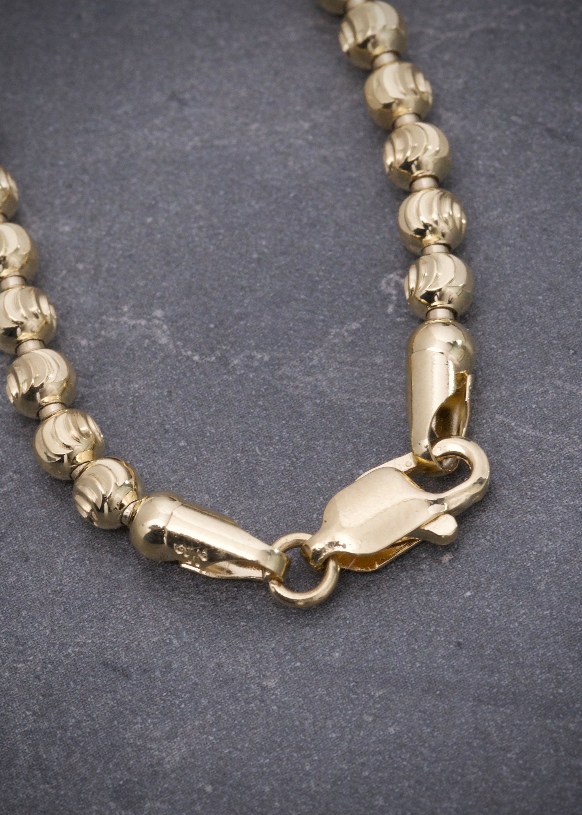 Cadena militar diamantada luna 4mm 25.95gr / Largo 60cm / Oro Amarillo (Joya) B