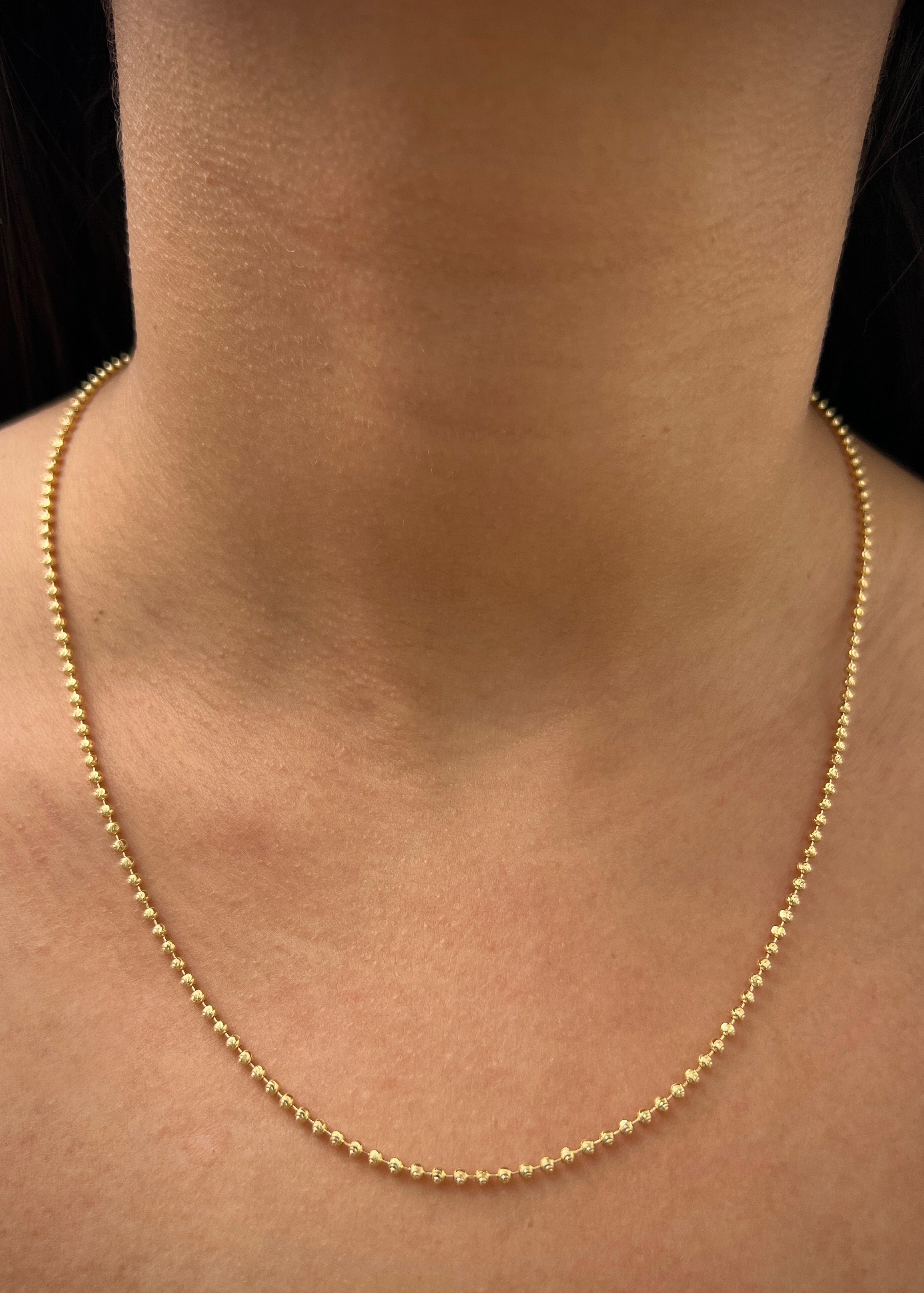 Cadena militar diamantada 2mm 7gr / Largo 50cm / Oro Amarillo italy +3 B