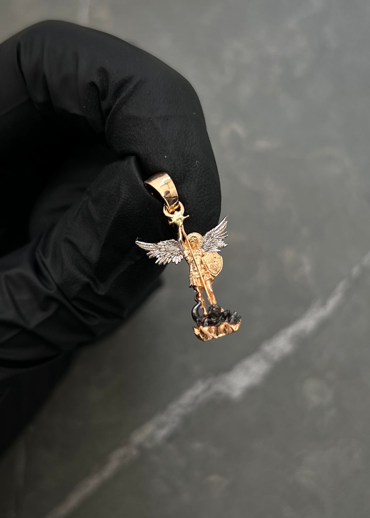 Dije Arcangel San Miguel 1.6gr / 2.8cm / 13.5mm — Oro Rosado