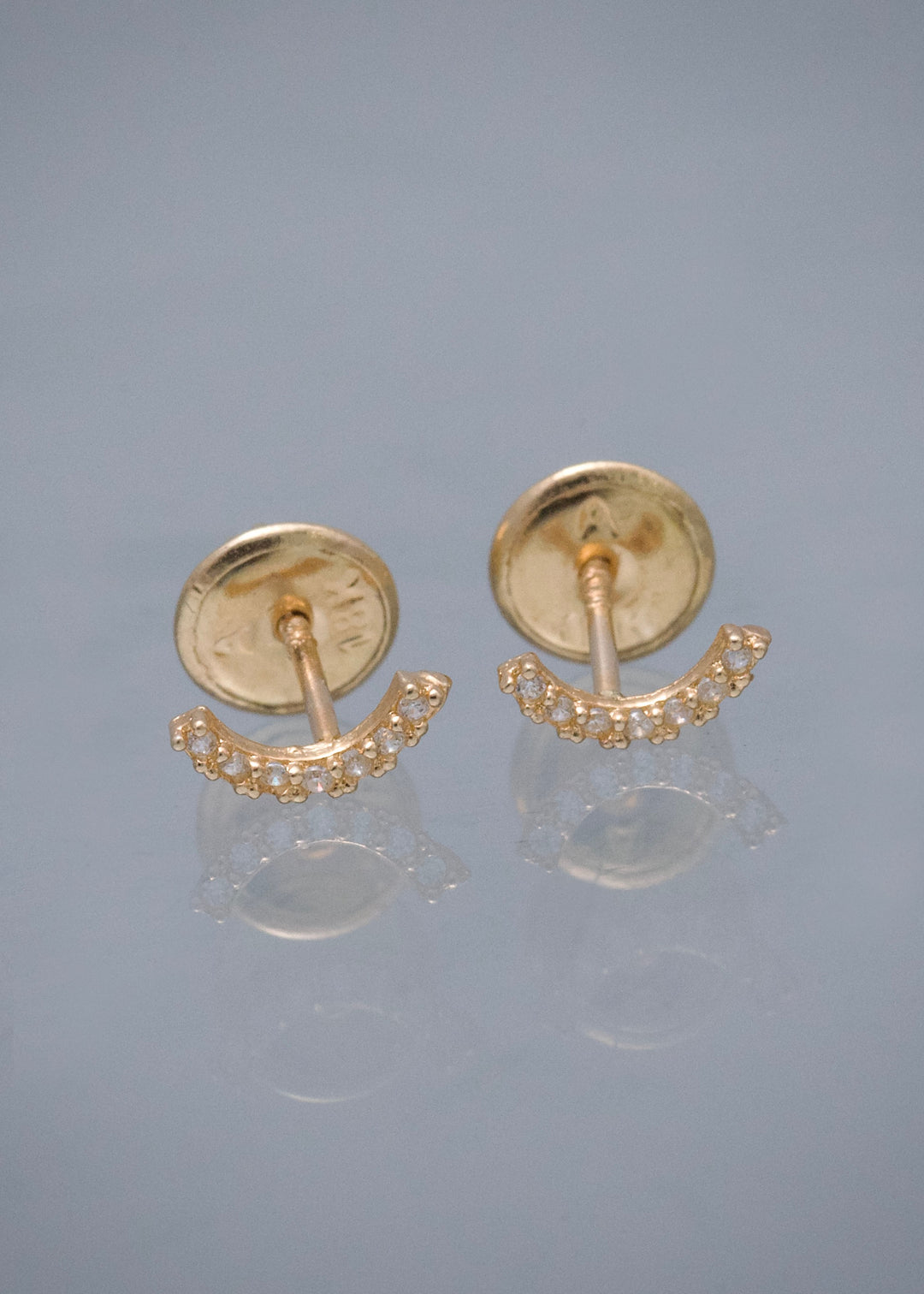 Topos con Swarovski Blanco 0.5gr / 0.7cm / 2.9mm — Oro Amarillo