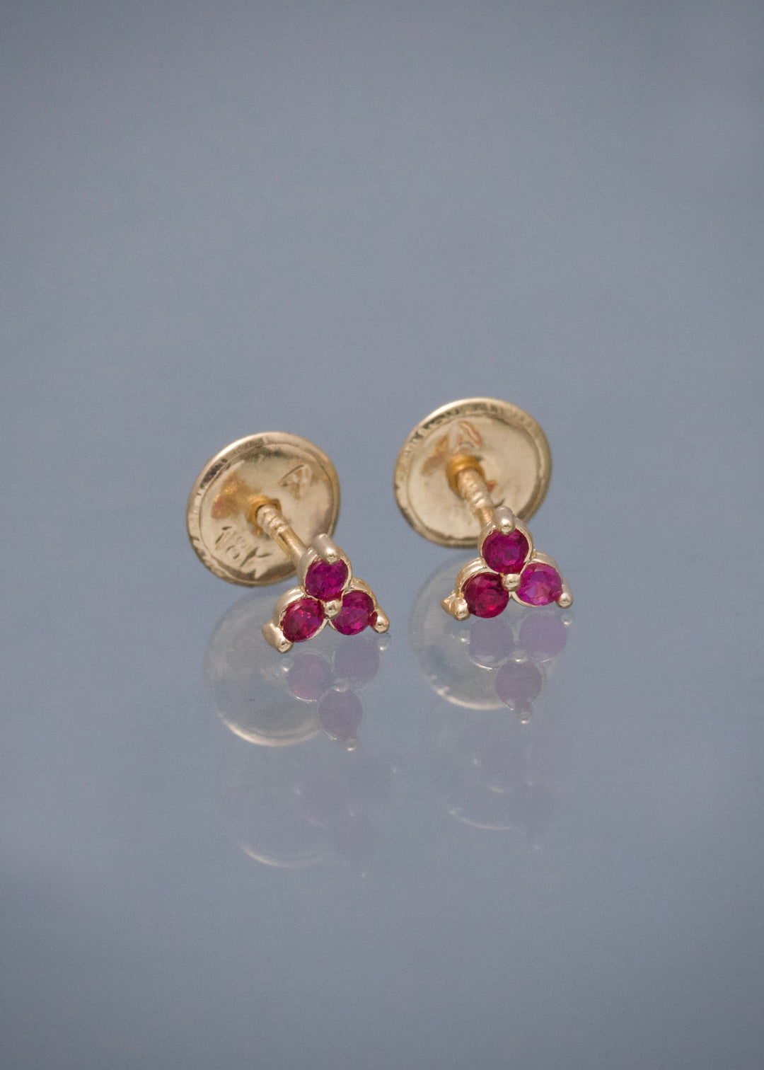 Topos con Swarovski Fucsia 0.5gr / 0.4cm / 4mm — Oro Amarillo