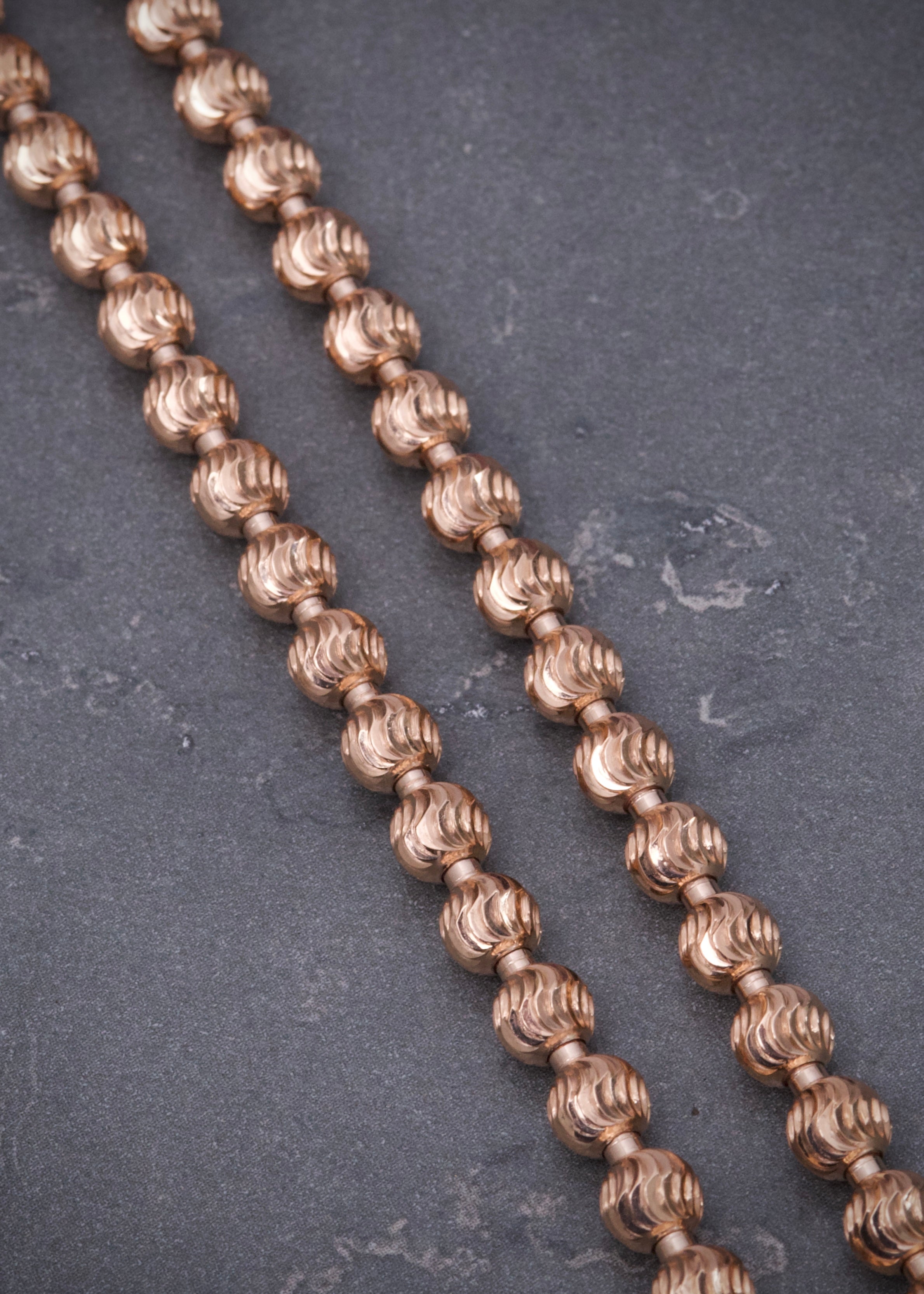 Cadena militar diamantada luna 5mm 28.8gr / Largo 60cm / Oro Rosado (Joya) M