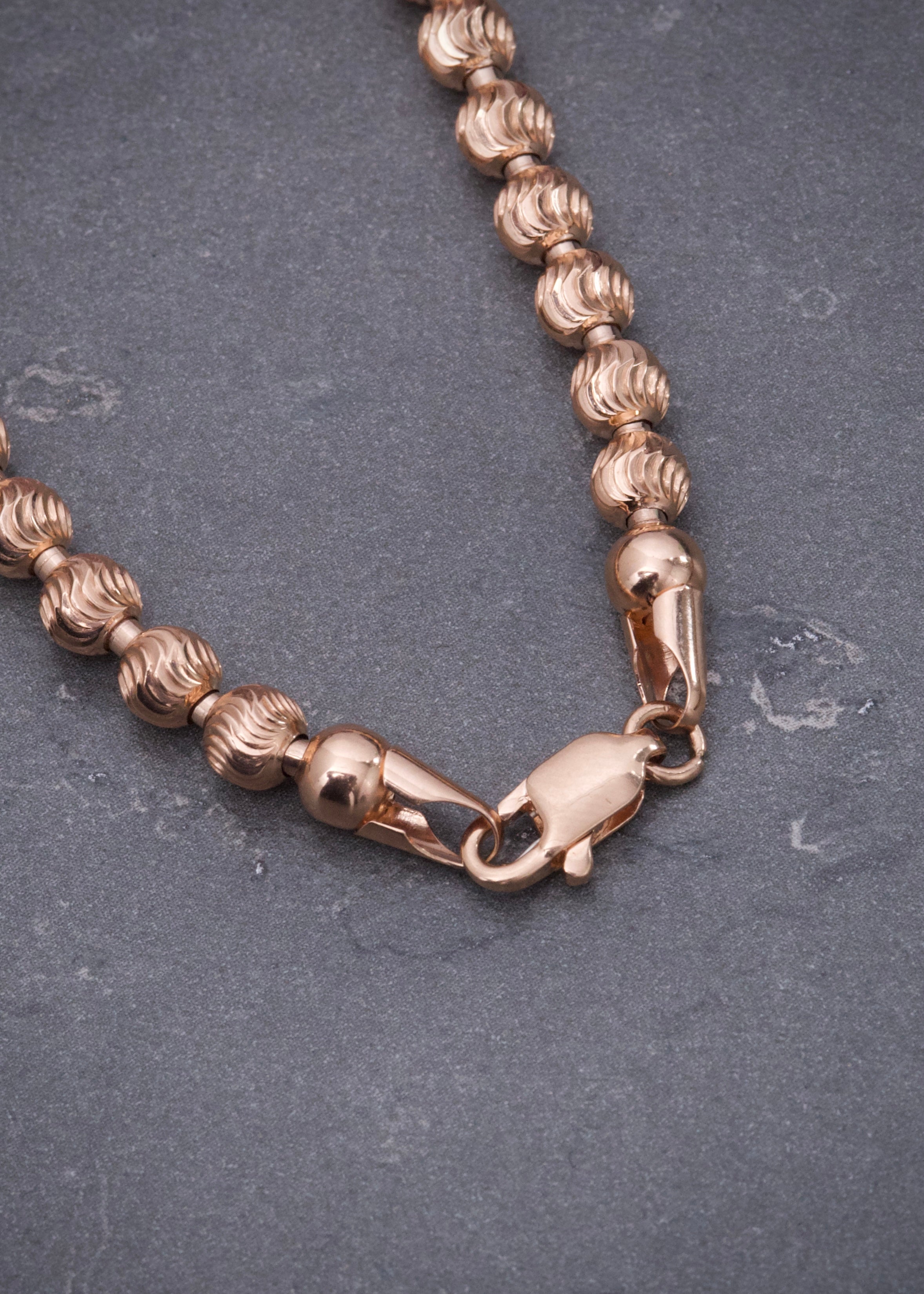 Cadena militar diamantada luna 5mm 28.8gr / Largo 60cm / Oro Rosado (Joya) M