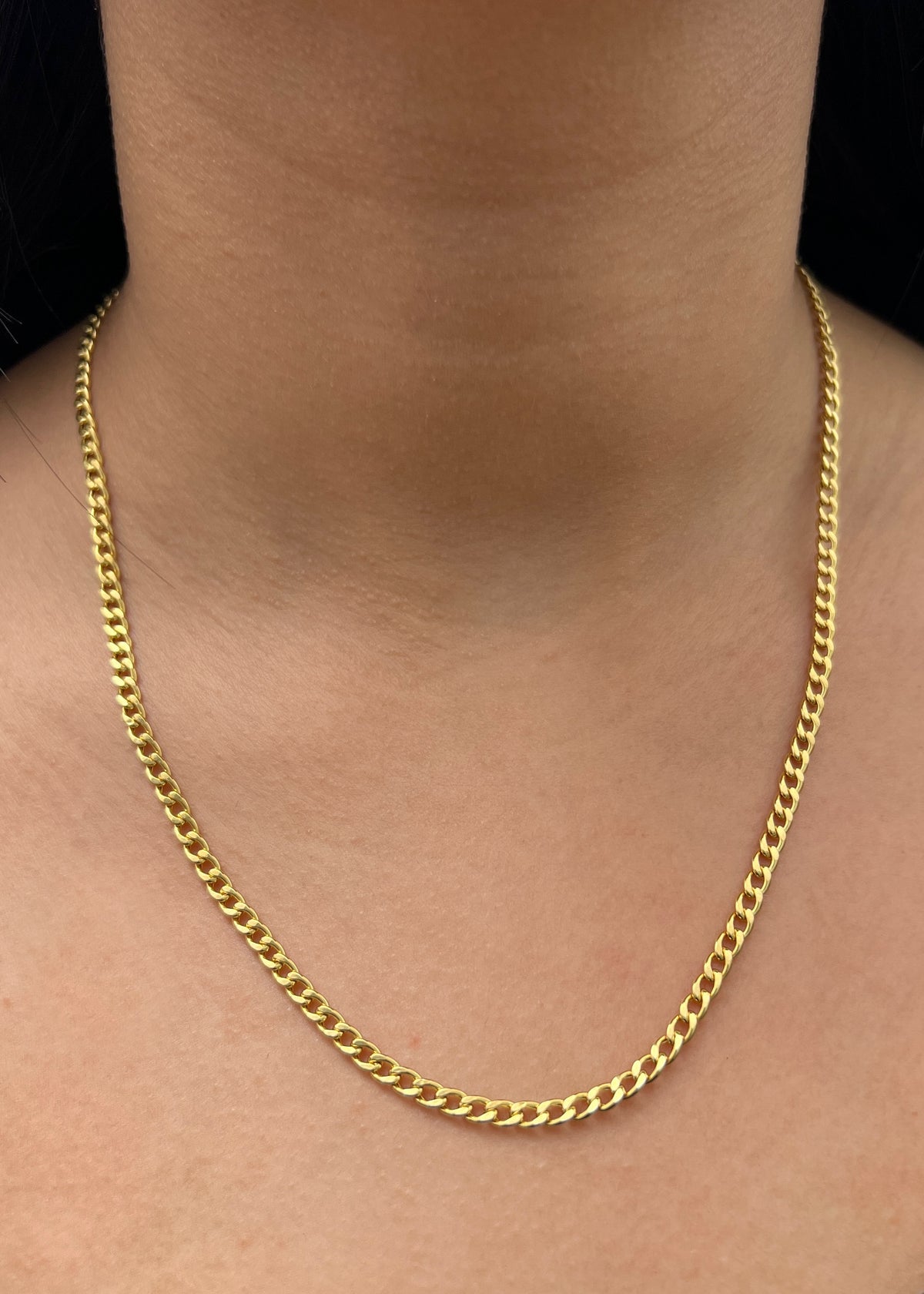 Cadena Cubana 3.8gr / 50cm / 3.8mm — Oro Amarillo
