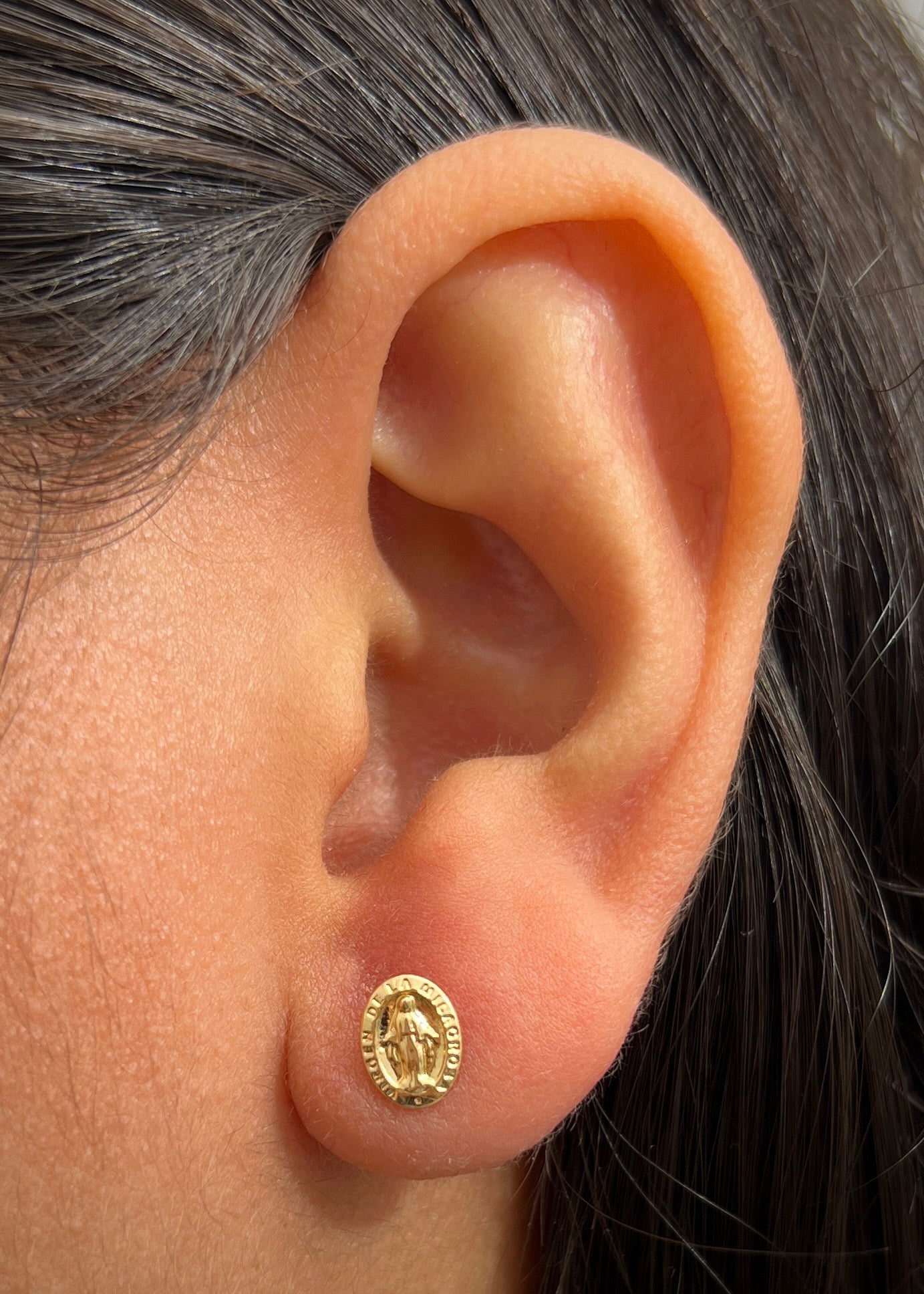 Topos virgen de la milagrosa 0.6gr / Largo 0.7cm / Oro Amarillo Nac B