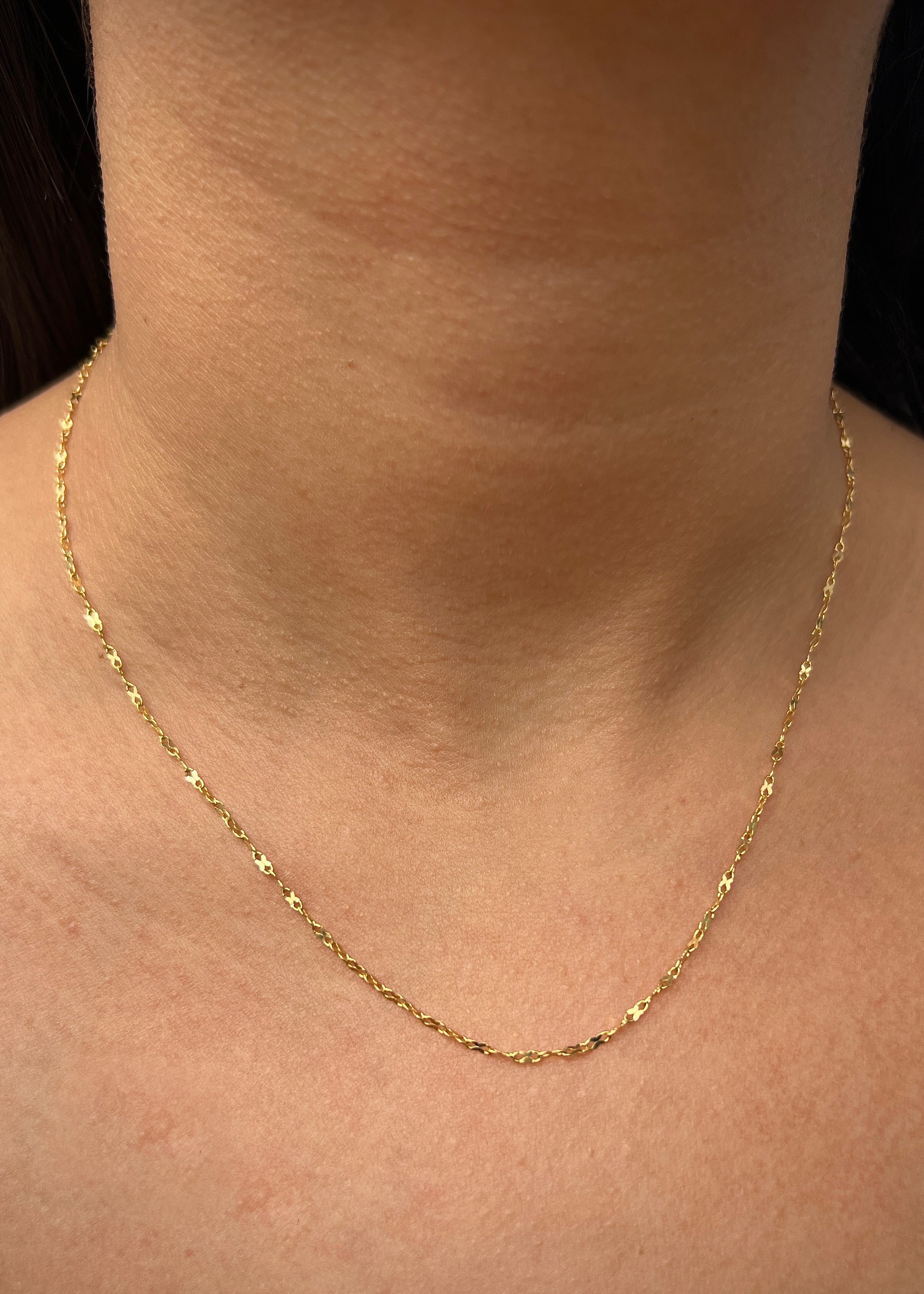 Cadena flor espejo 1.75gr / Largo 45cm / Oro Amarillo italy +3 P