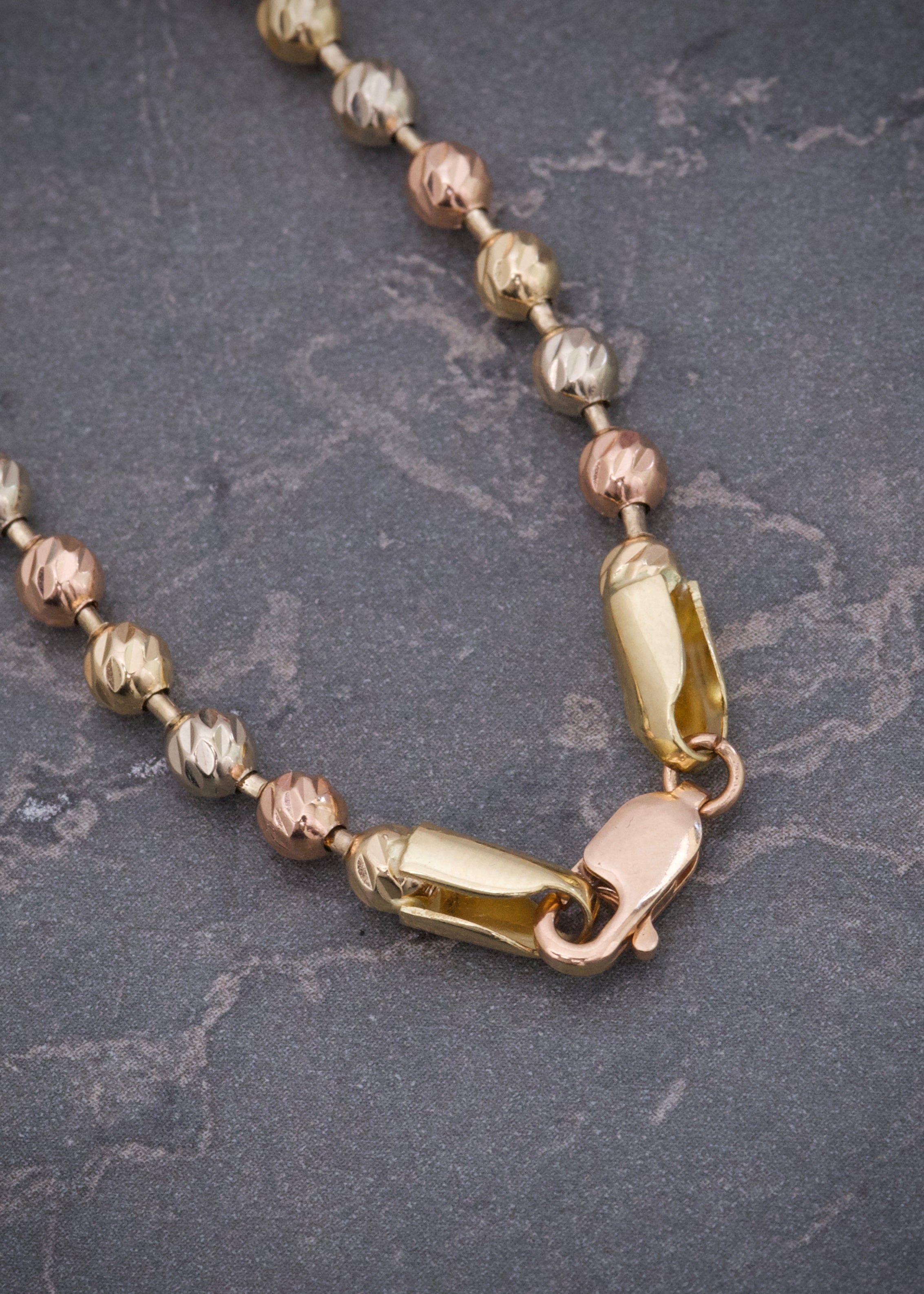 Cadena militar diamantada 4mm 20.5gr / Largo 50 cm / Tres Oros Nac*