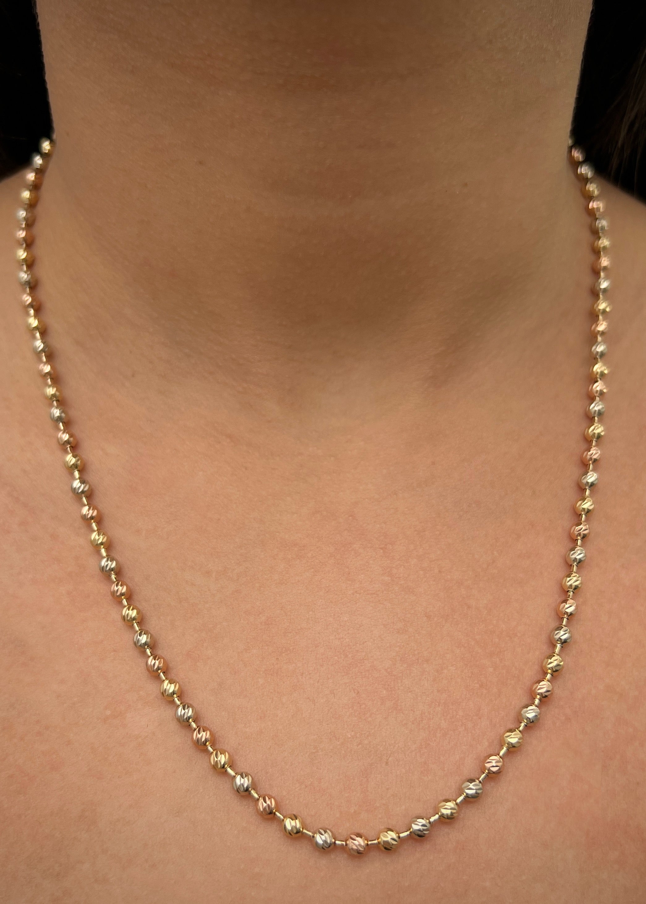 Cadena militar diamantada 4mm 20.5gr / Largo 50 cm / Tres Oros Nac*