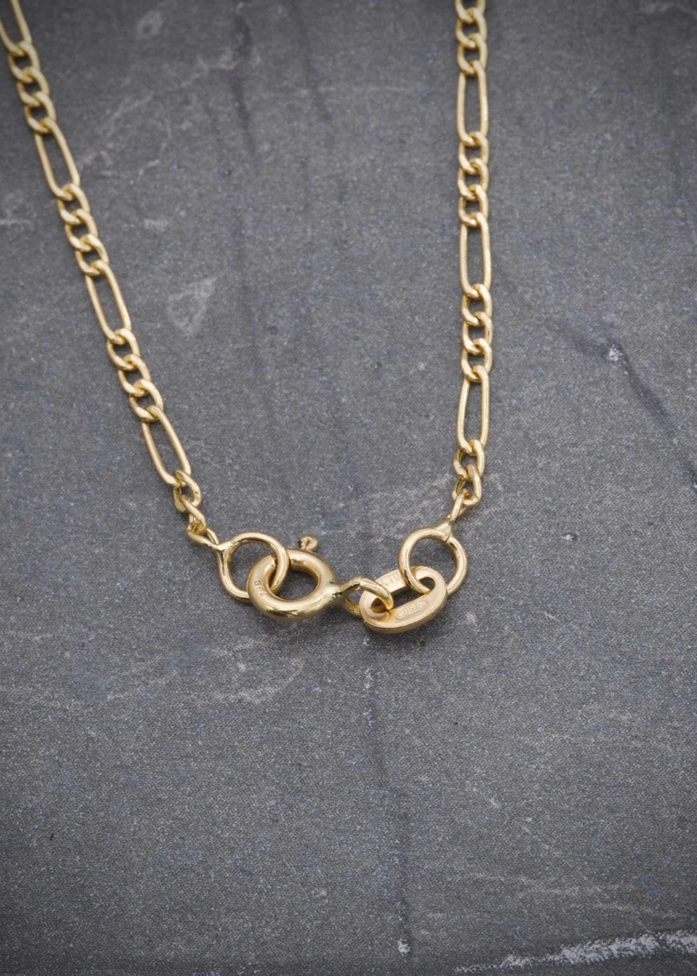 Cadena Figaro 2.15gr / Largo 50cm / Oro Amarillo italy +1 M