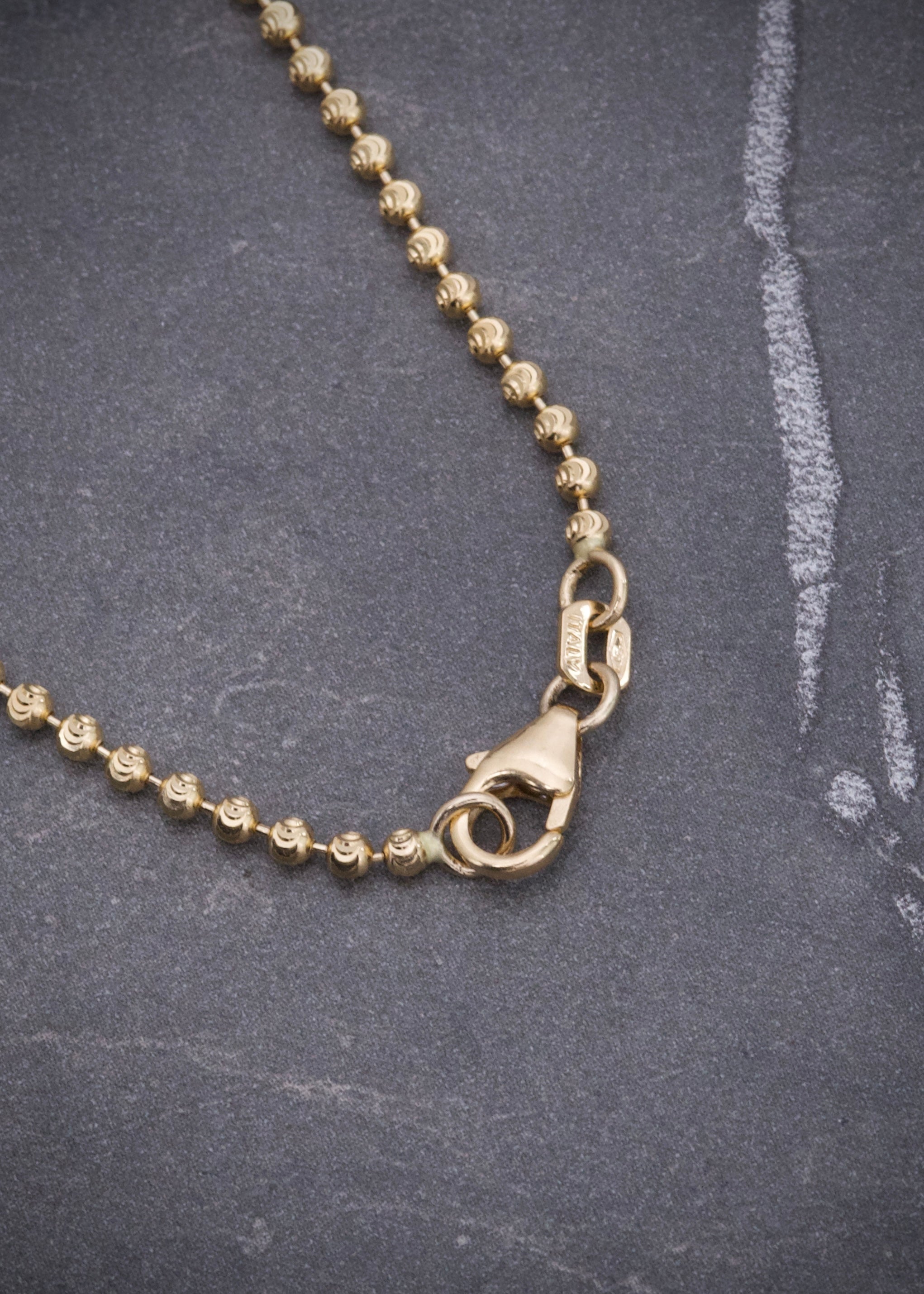 Cadena militar diamantada 2mm 9gr / Largo 60cm / Oro Amarillo italy + 3 B