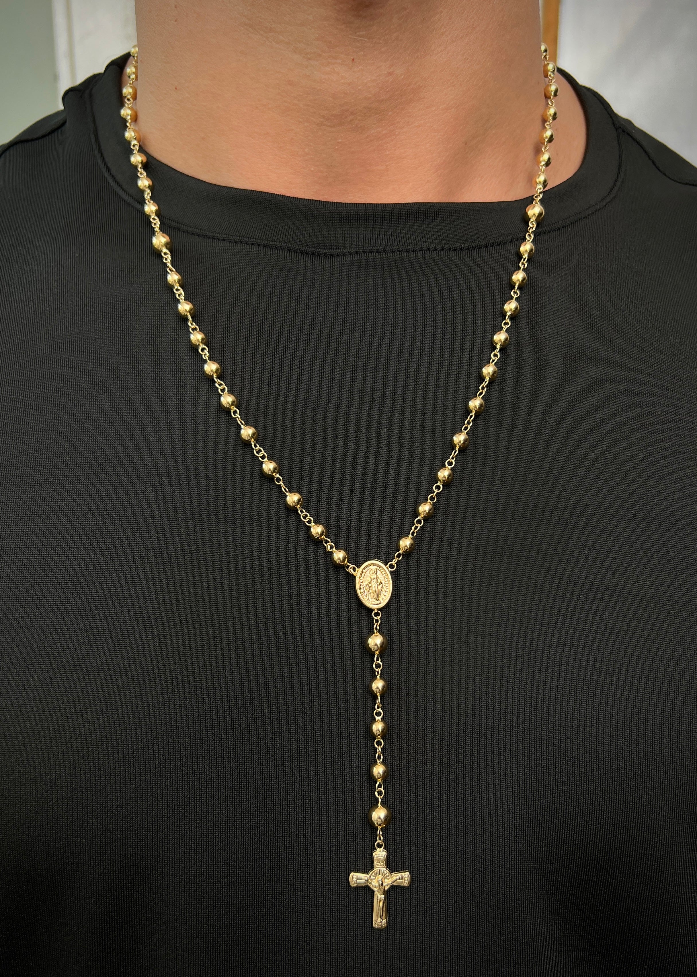 Rosario virgen de la milagrosa 12.45gr / Largo 60cm / Oro Amarillo Nac B