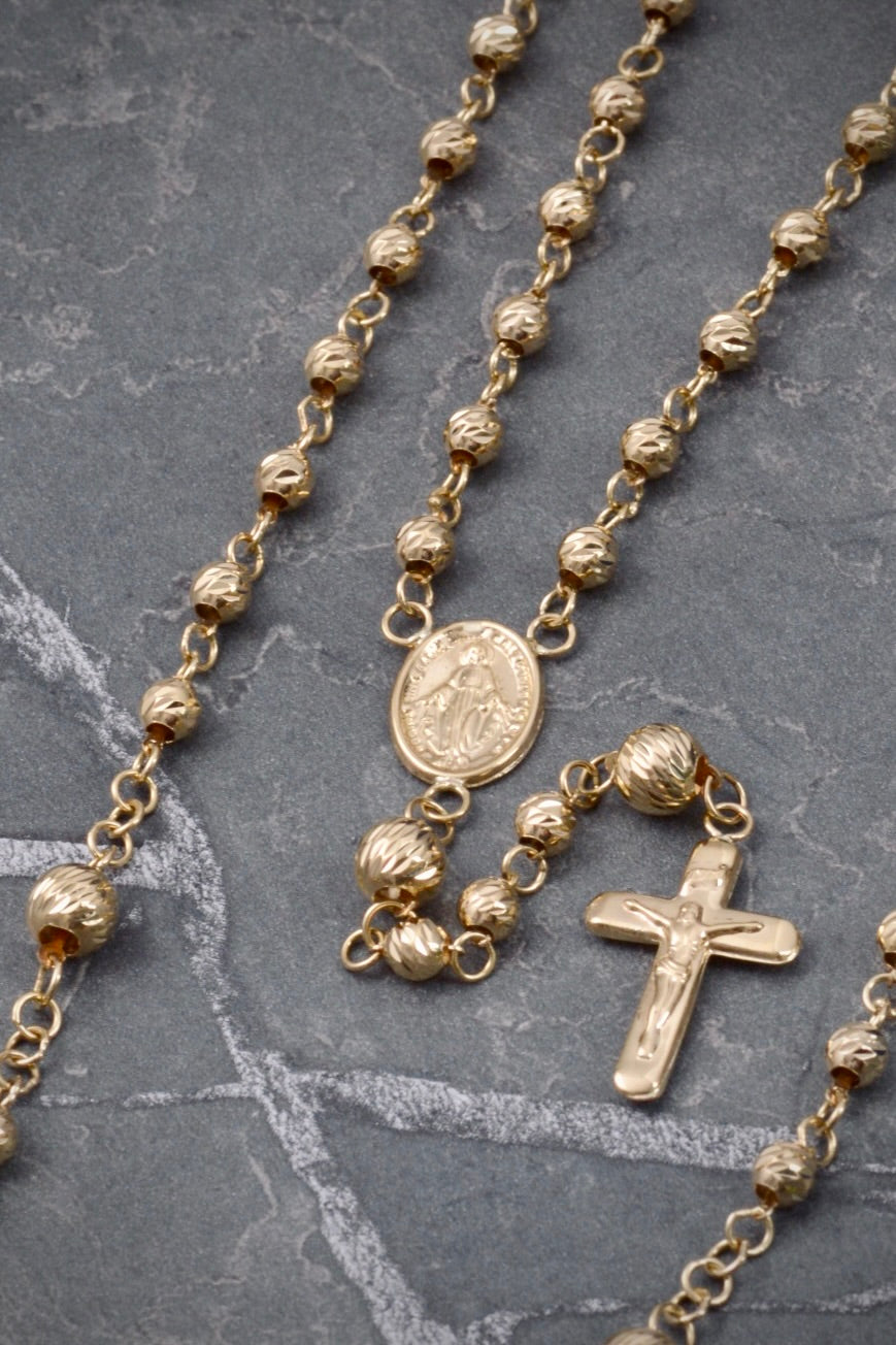 Rosario virgen de la milagrosa 13.4gr / Largo 60cm / Oro Amarillo Nac P