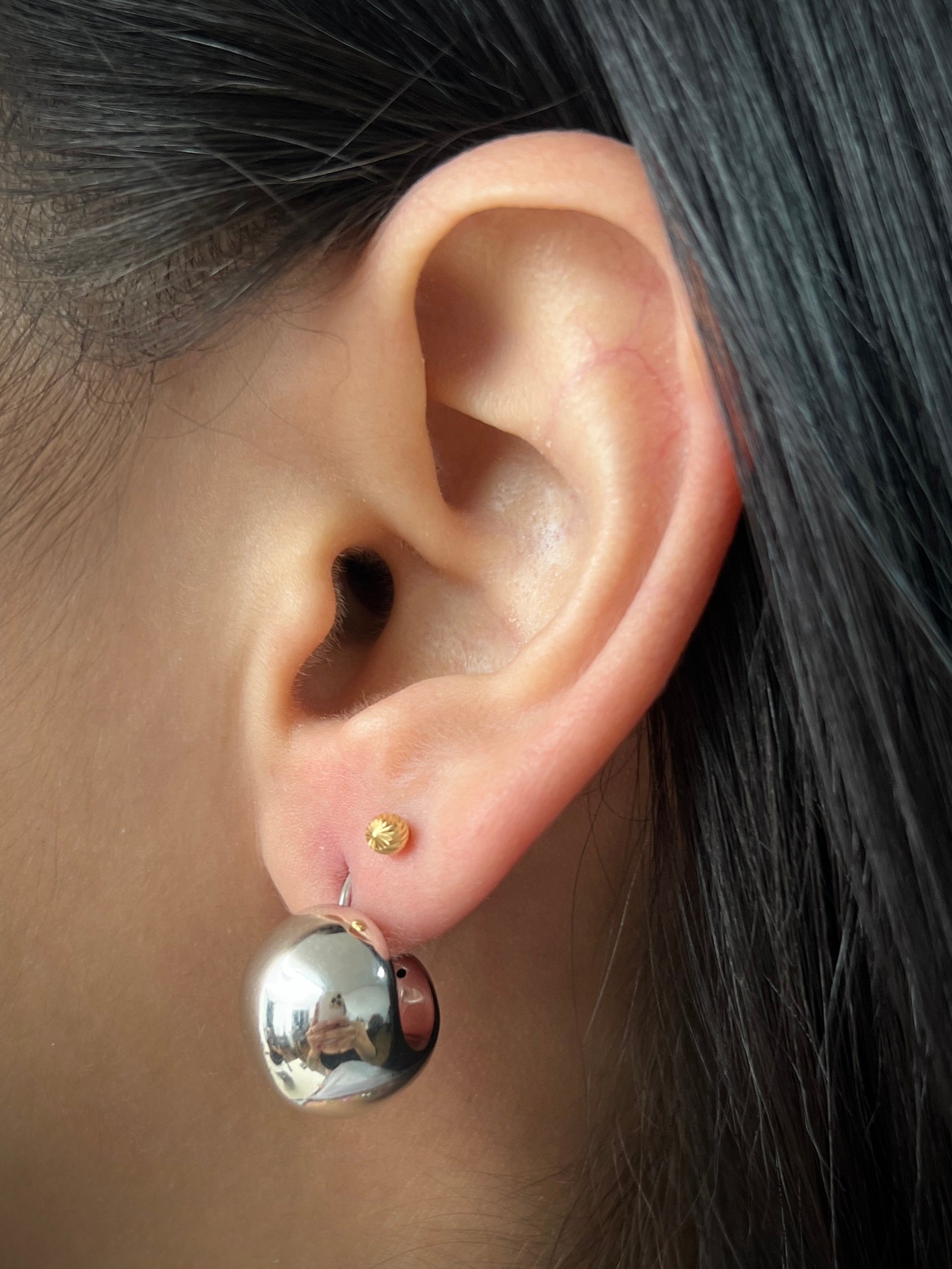 Topos lisos 3.15gr / Largo 1 cm / Oro Blanco italy +4 M