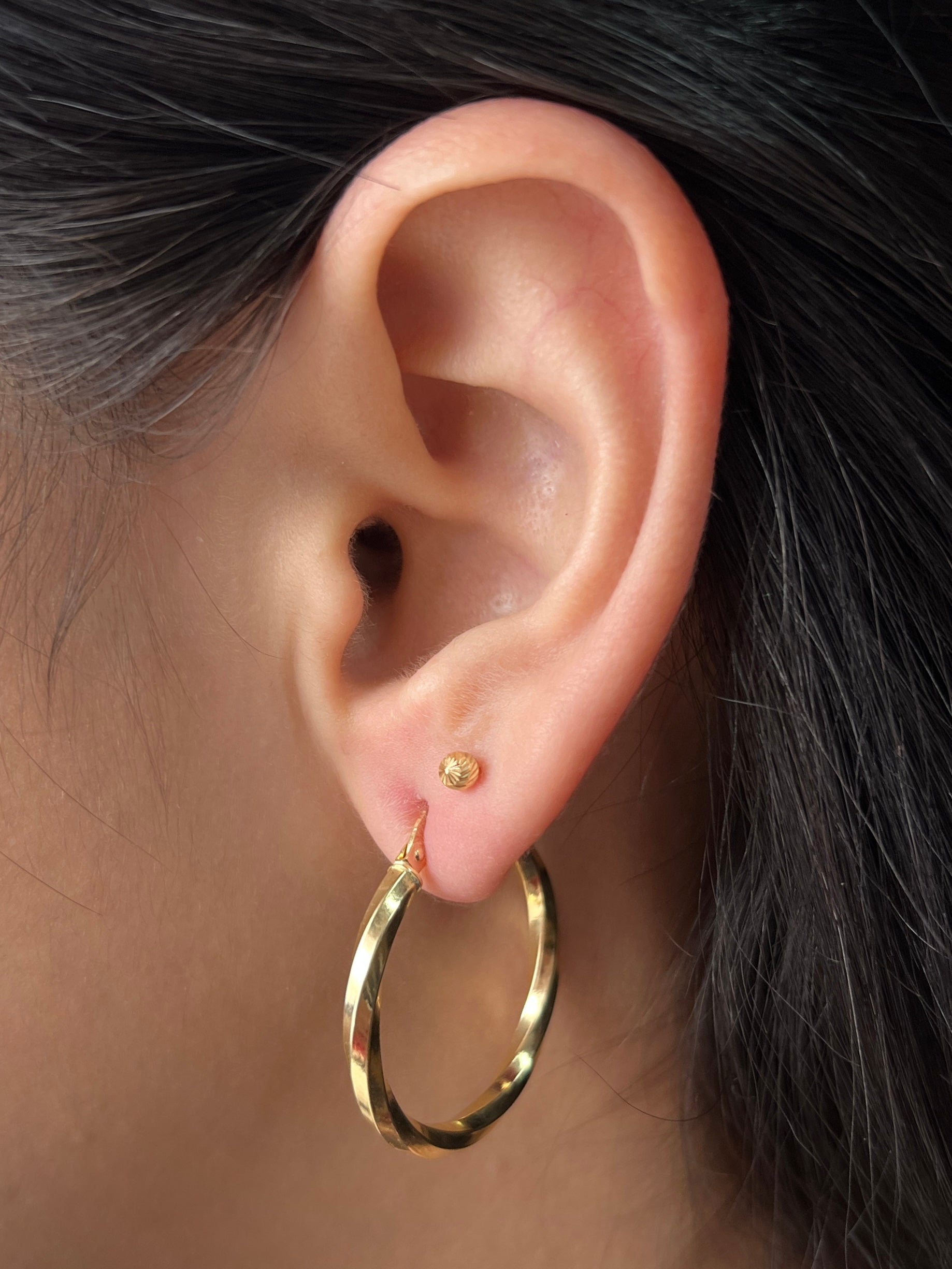 Candongas entorchadas 2.4gr / Largo 3cm / Oro Amarillo italy cte B