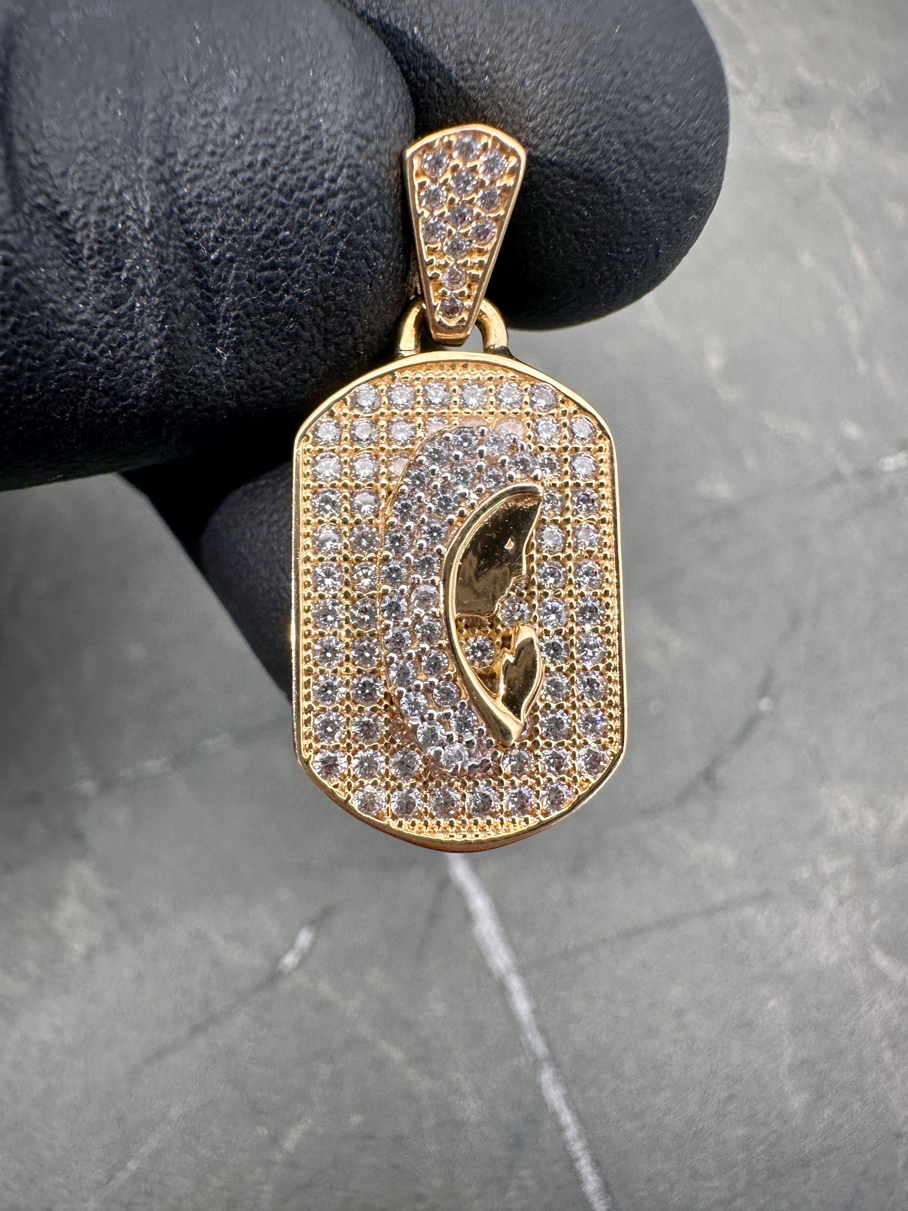 Dije placa de santa maria 4.35gr / 2.7cm / Oro Amarillo Nac B