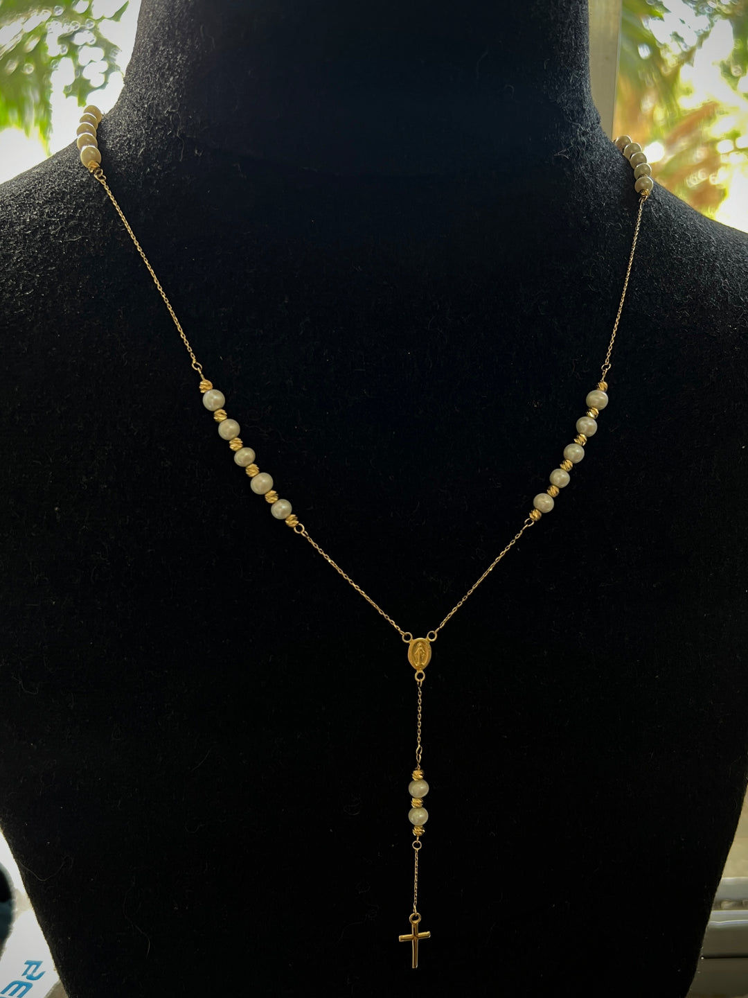 Rosario virgen de la milagrosa 8.25gr / Largo 55cm — Oro Amarillo