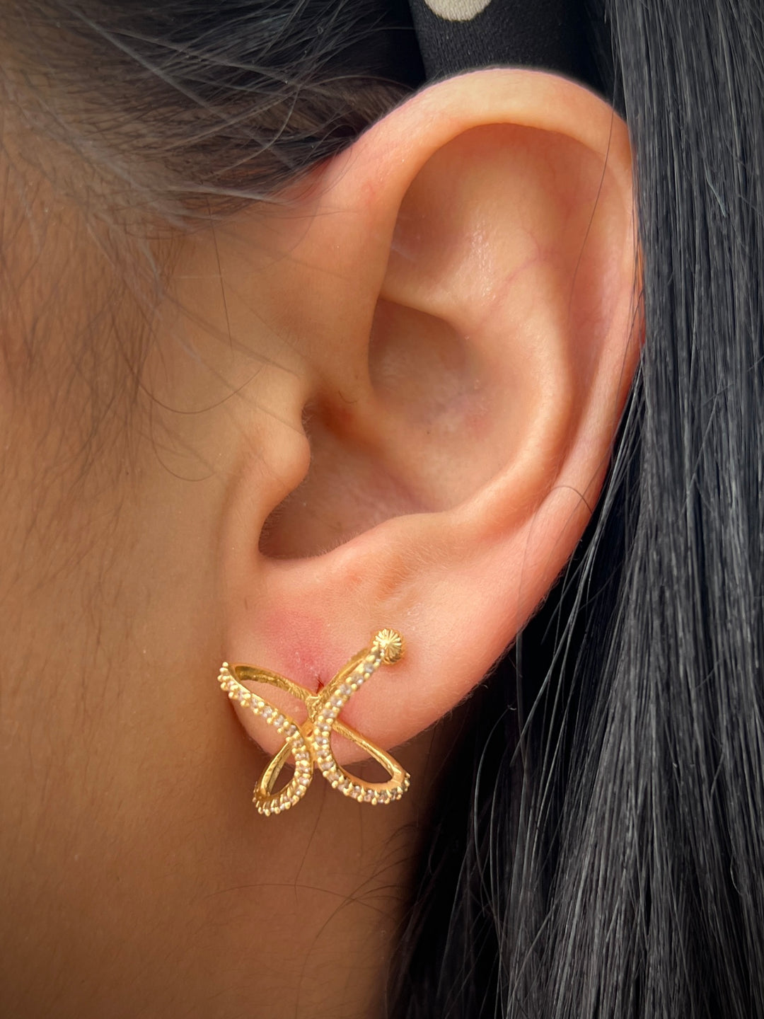 Topos con swarovski blanco 2.9gr — Oro Amarillo