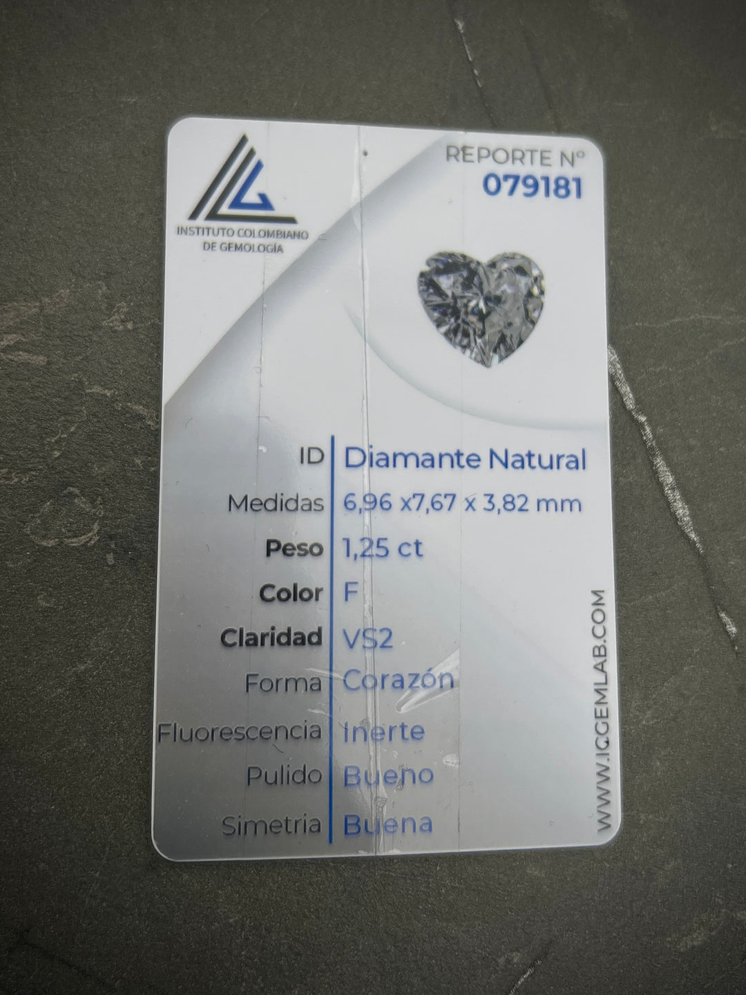 Diamante Blanco Corazon 125Pts