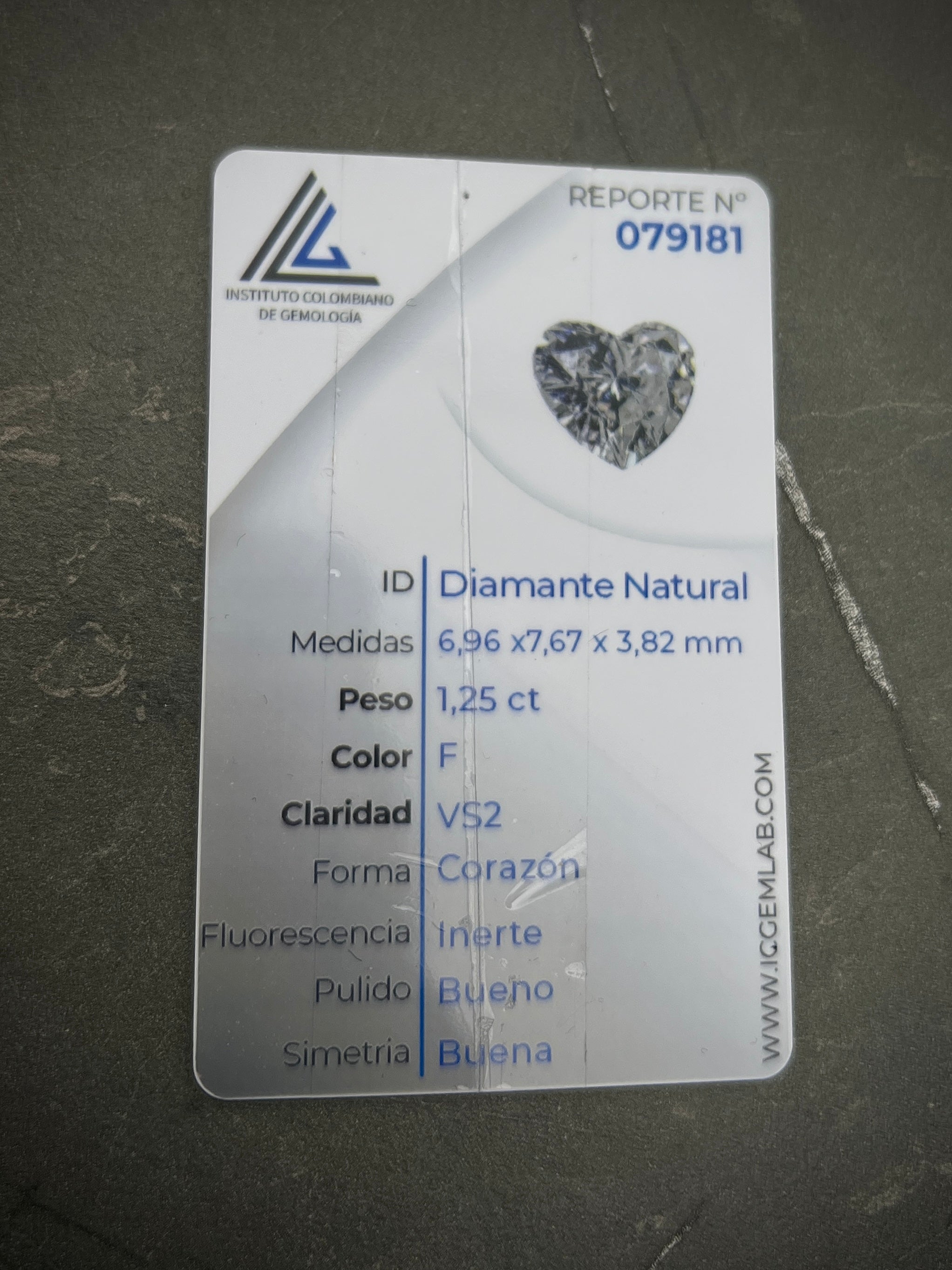 Diamante Blanco Corazon 125Pts  (Joya) B