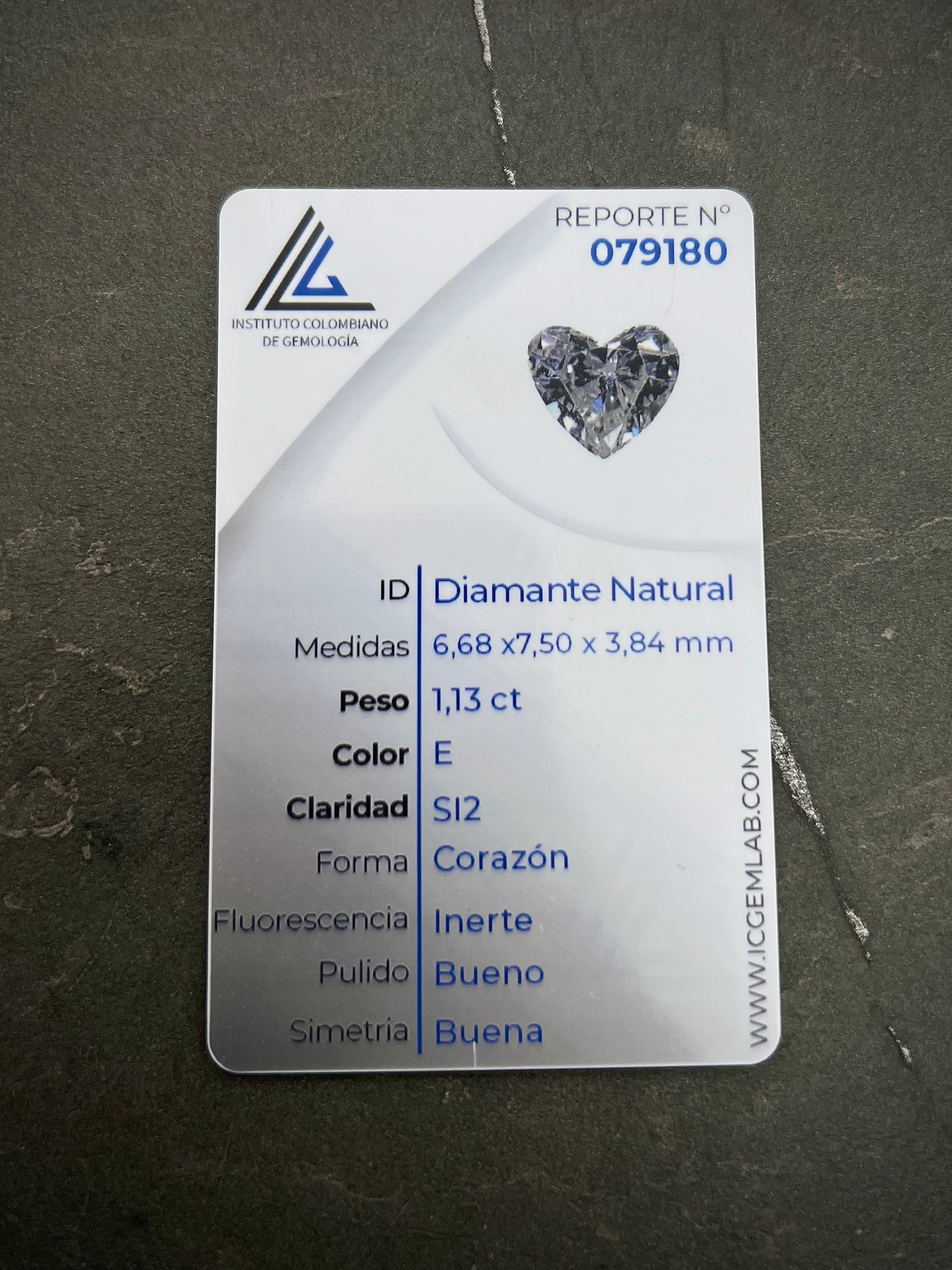 Diamante Blanco Corazon 113Pts  (Joya) B