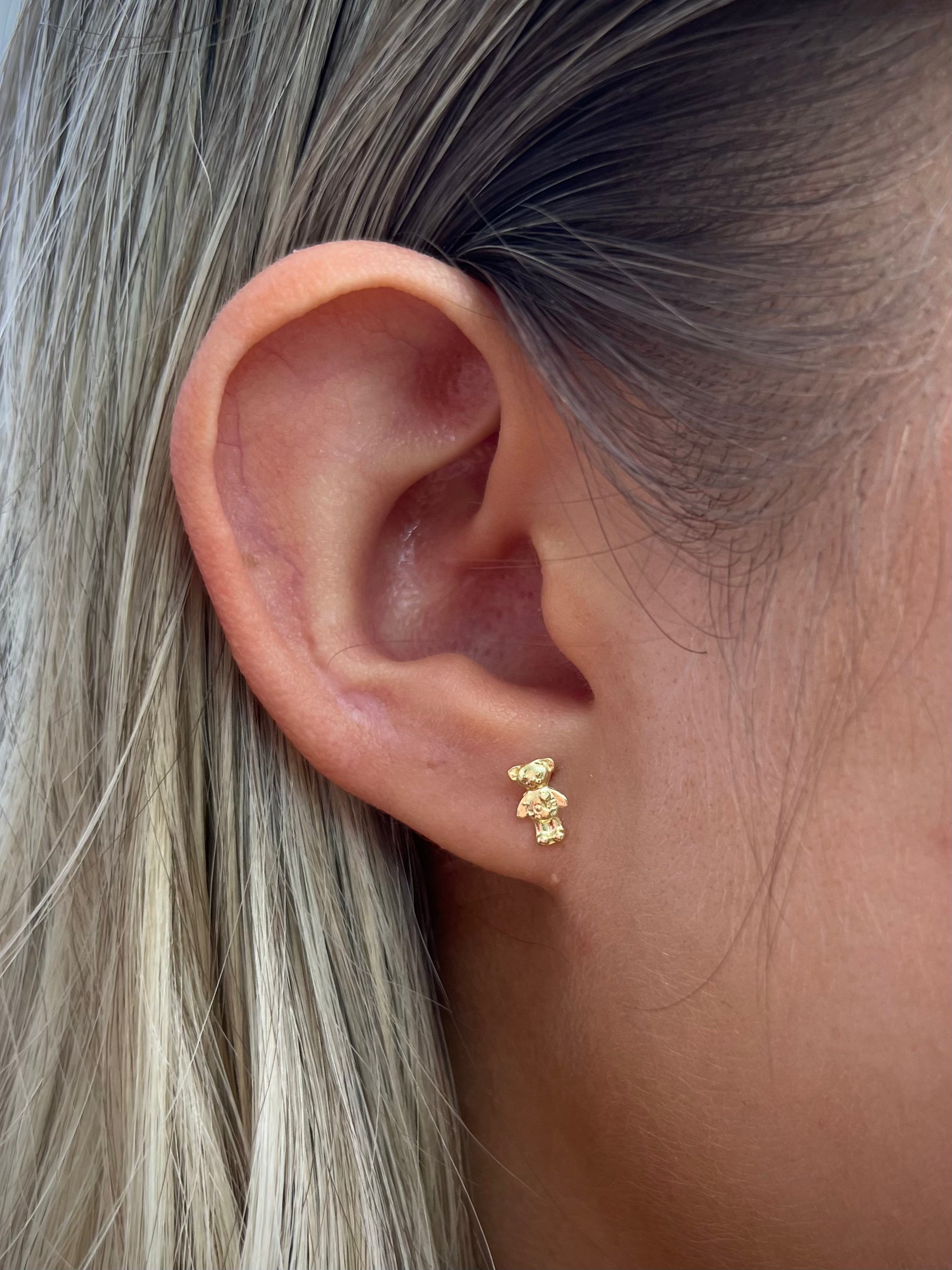 Topos De Oso Love 0.8gr / Largo 0.7cm / Oro Amarillo Nac B