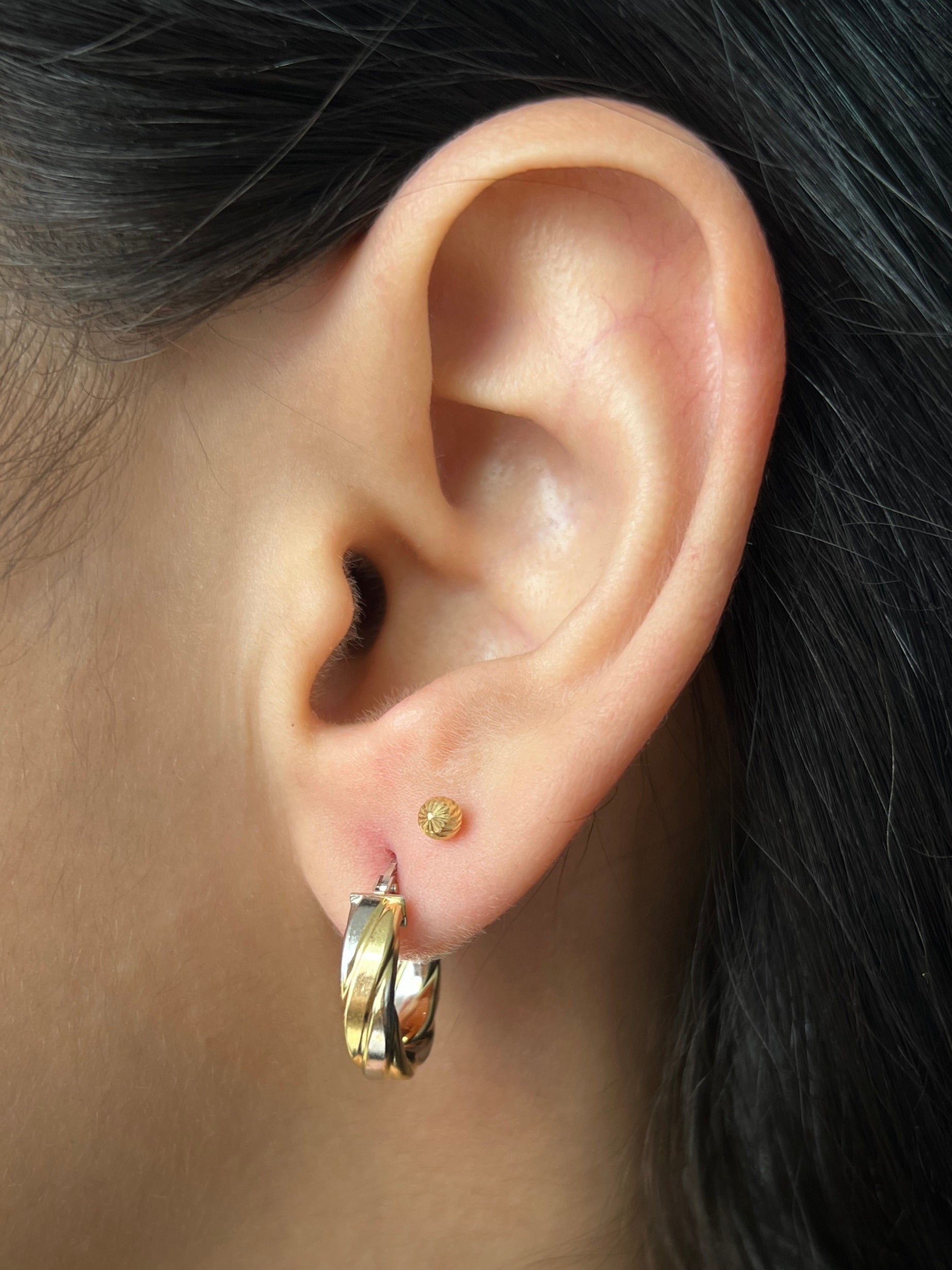 Candongas Entorchadas 2.25gr / Largo 1.5cm / Dos Oros italy +3 P