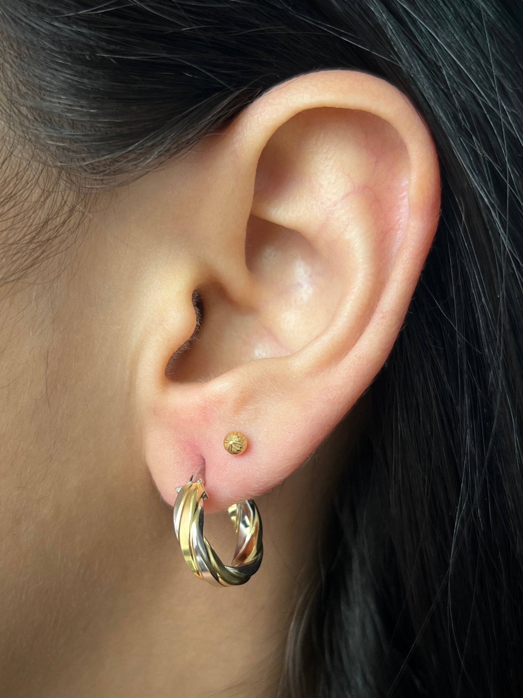 Candongas entorchadas 2.3gr / Largo 1.8cm / Dos Oros italy +3 B