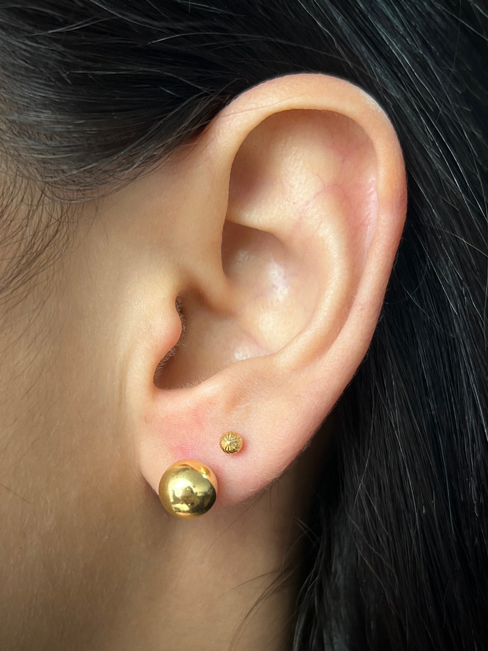 Topos de bola lisa 8mm 3gr / Largo 1.2cm / Oro Amarillo italy +3 B