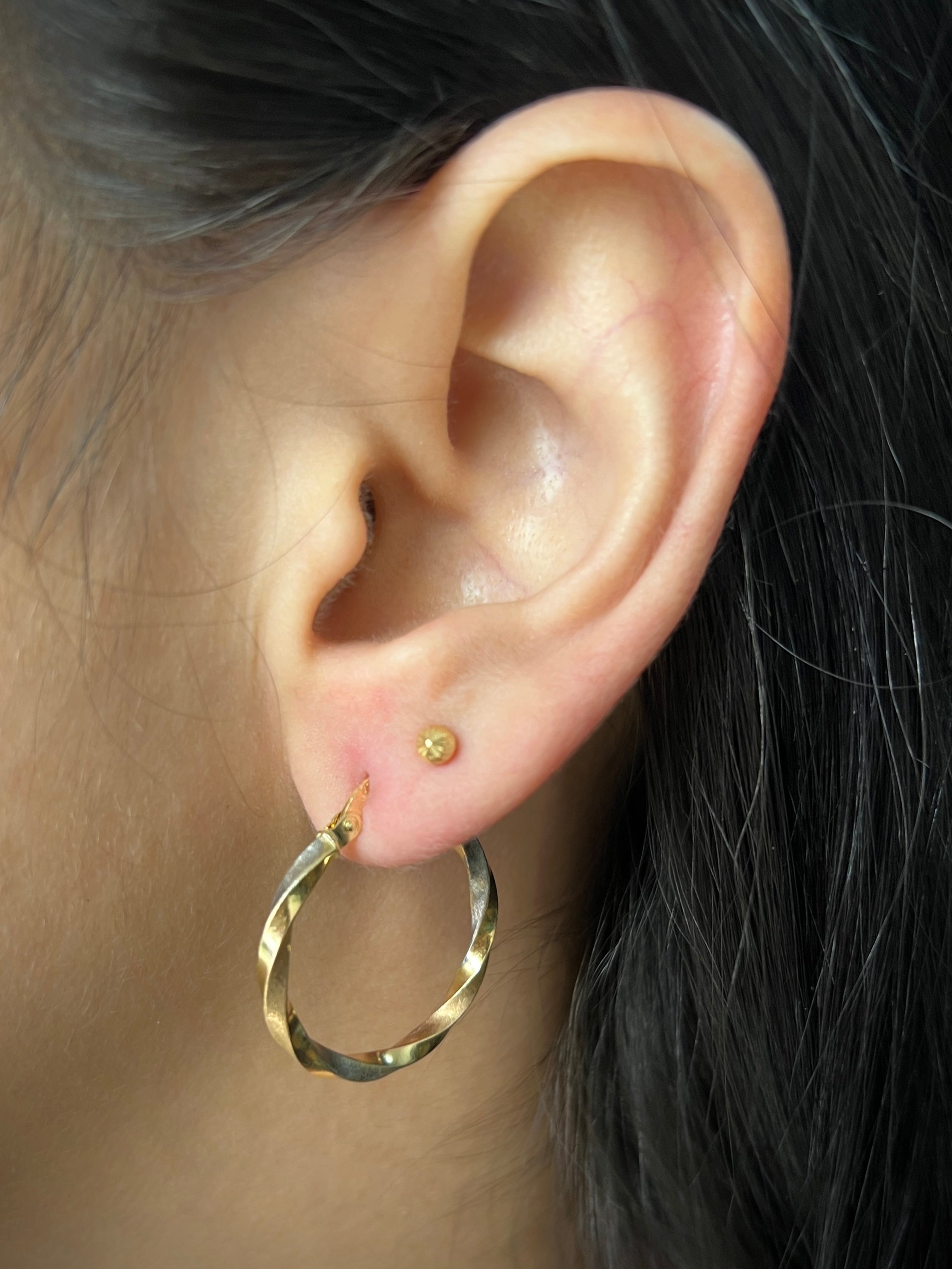 Candongas entorchadas 1.95gr / Largo 2.7cm / Tres Oros italy +3 B