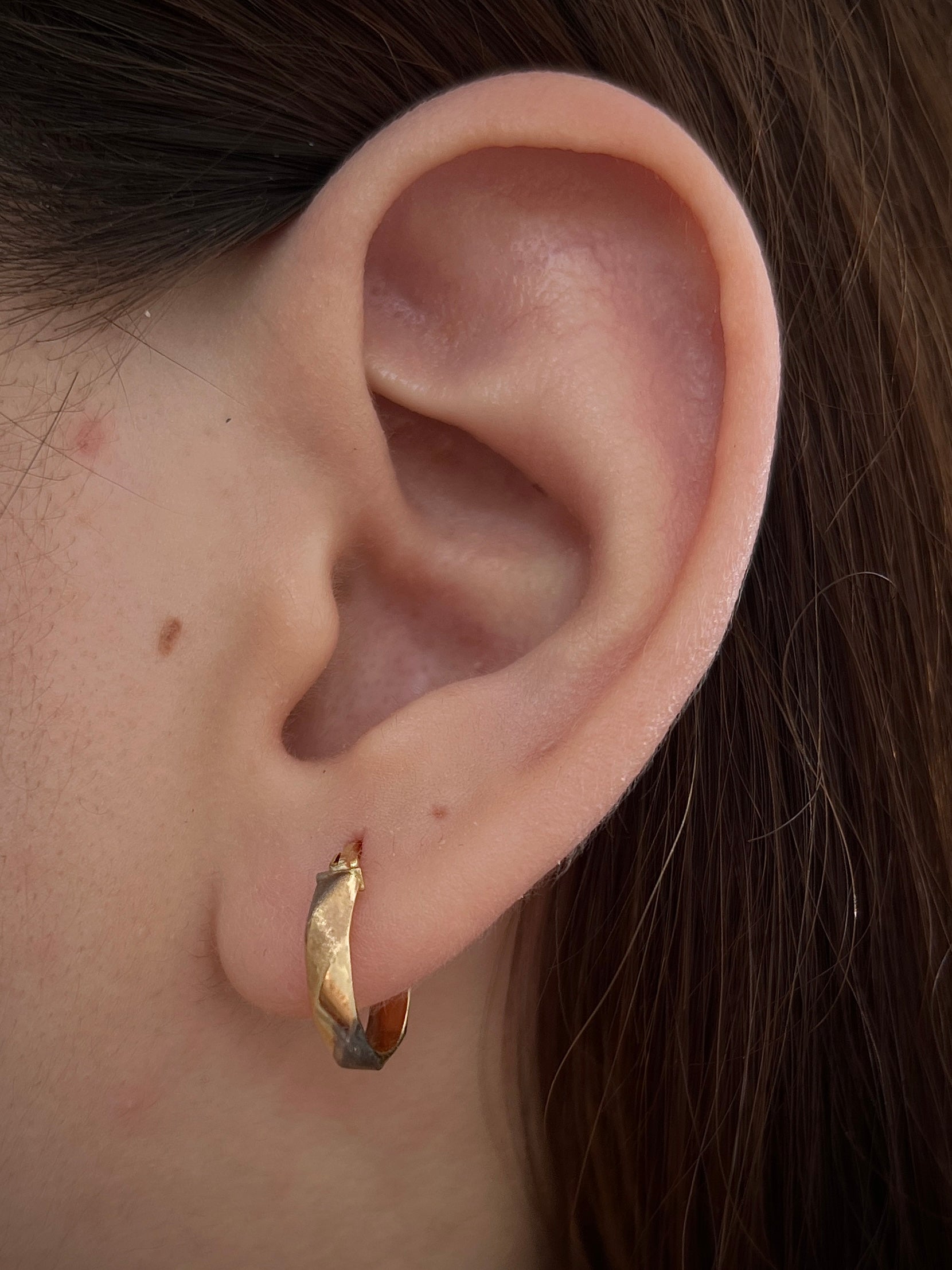 Candongas diamantadas mate 1gr / Largo 1.5cm / Tres Oros italy +3 B