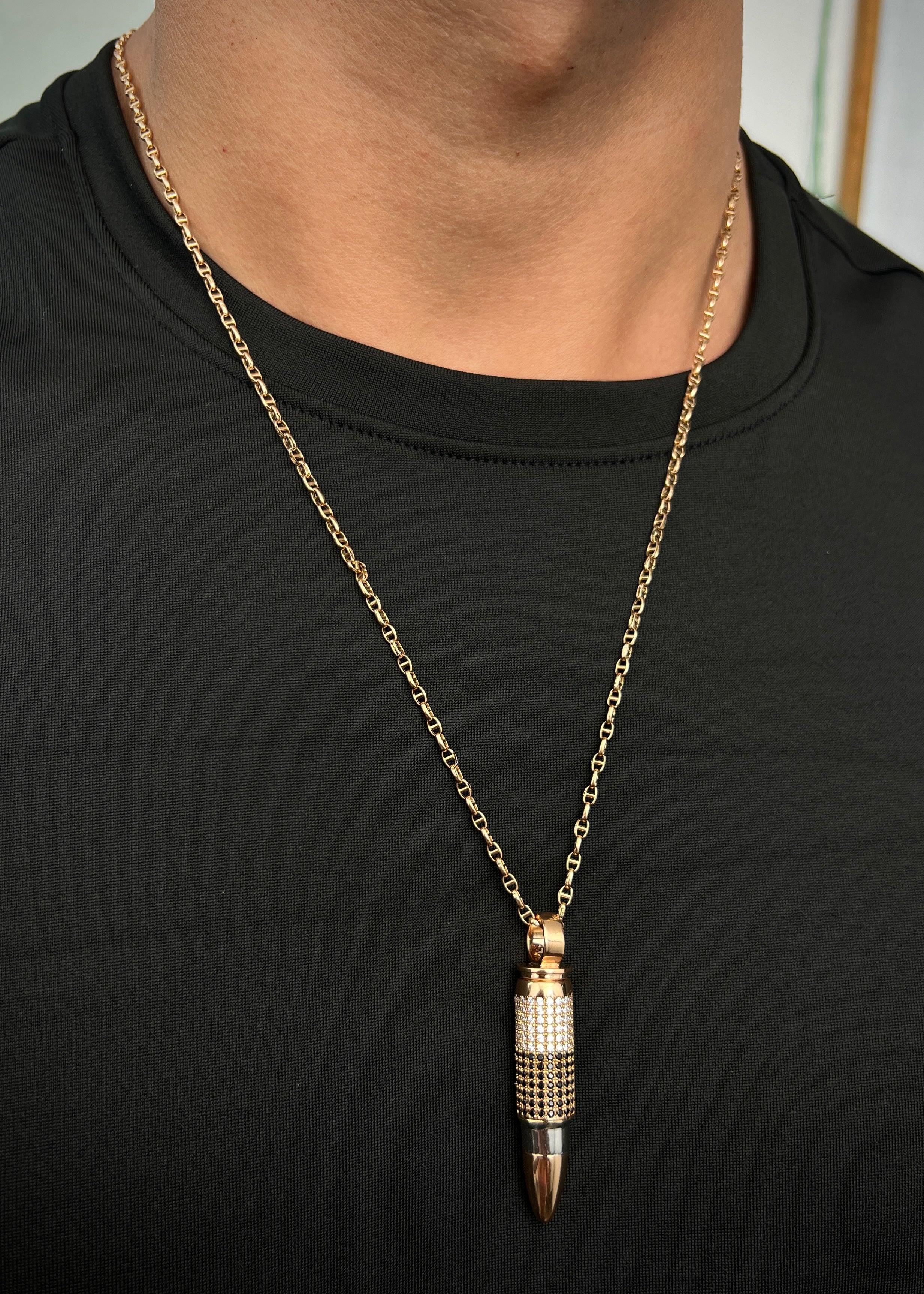 Dije bala con cuchara 16.2gr / Largo 5.3cm / Dos Oros Nac B