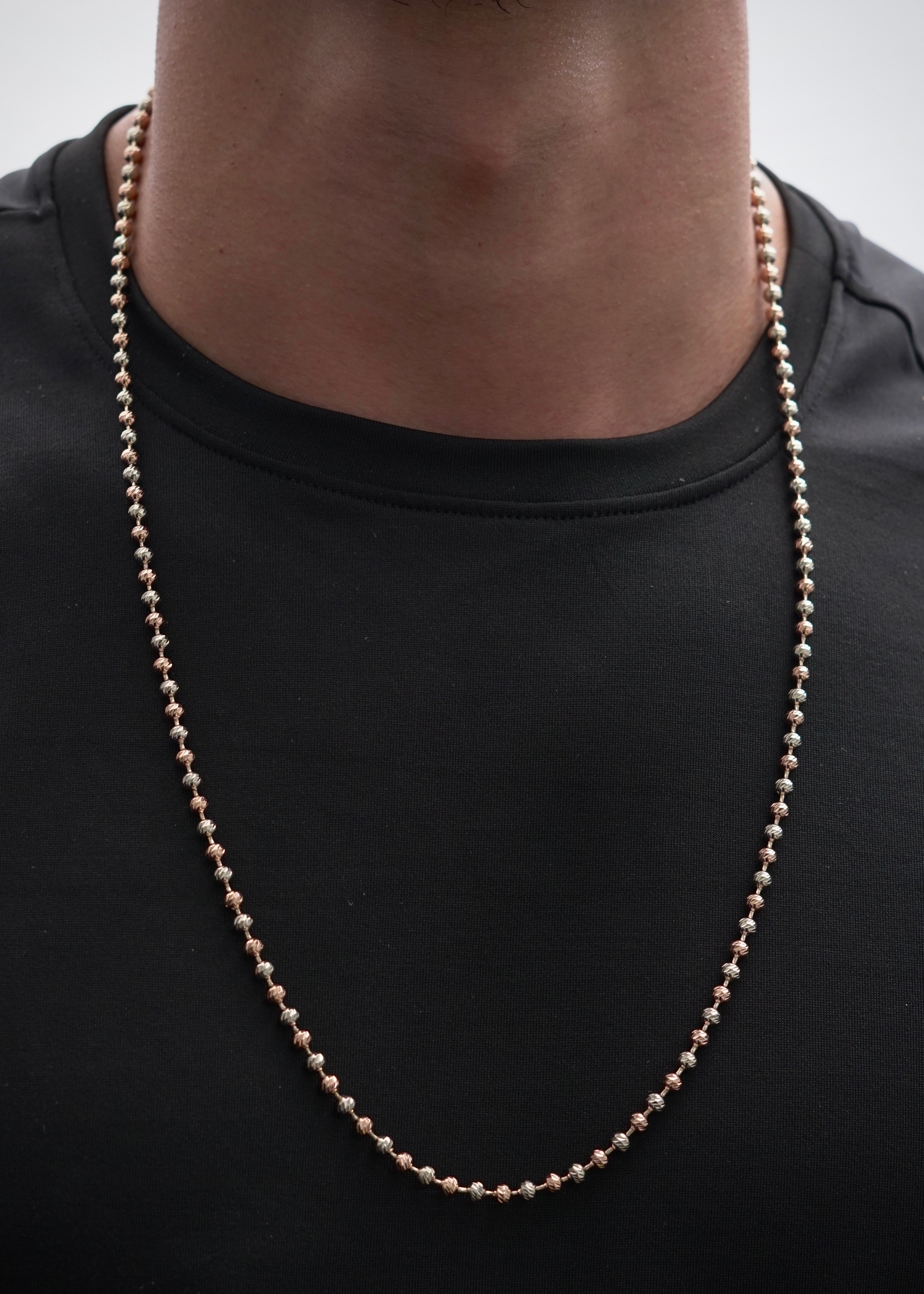 Cadena militar diamantada 4mm 32gr / Largo 70cm / Dos Oros italy +3 M