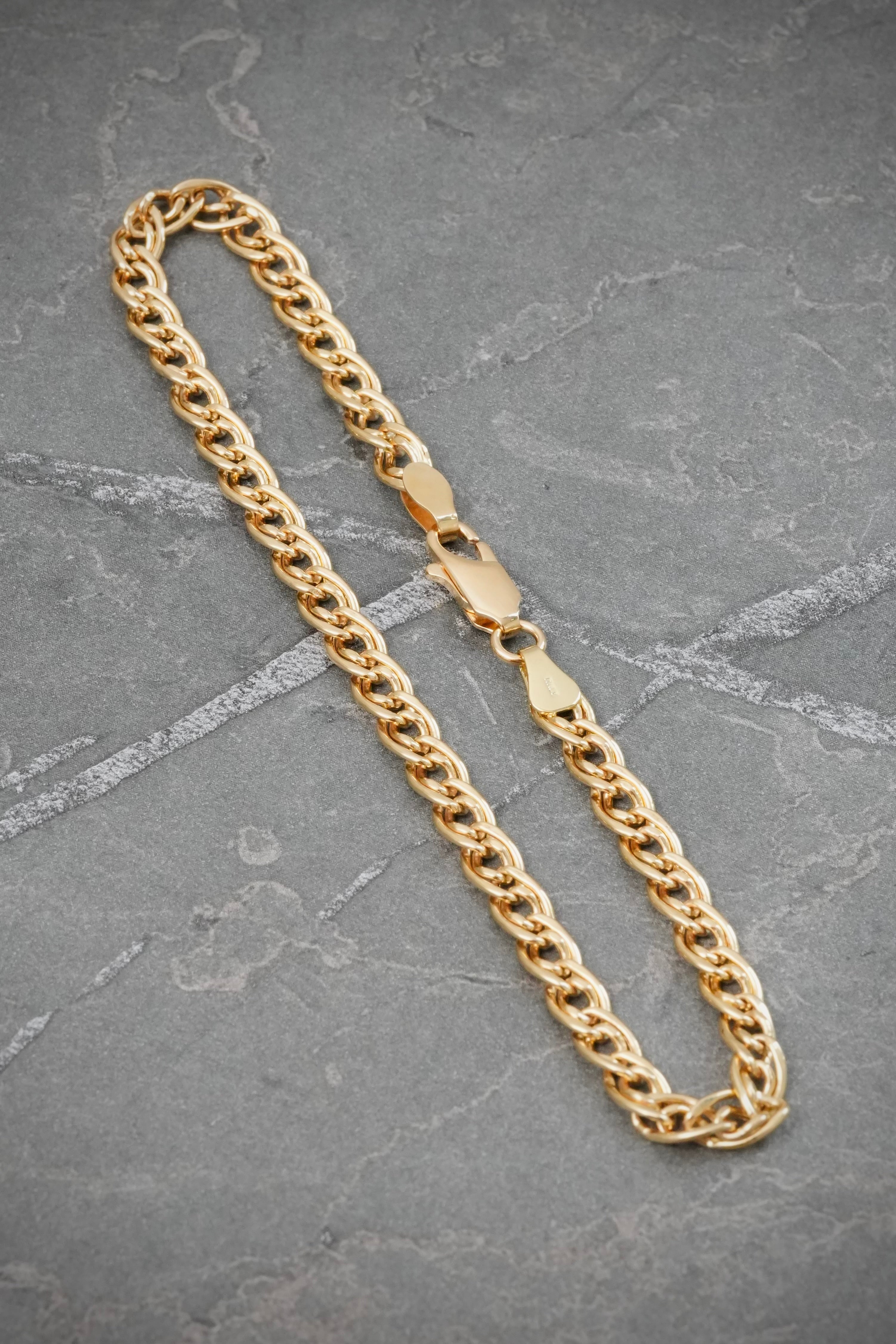 Pulso Doble Eslabon 4.05gr / 21cm / 4.4mm — Oro Amarillo
