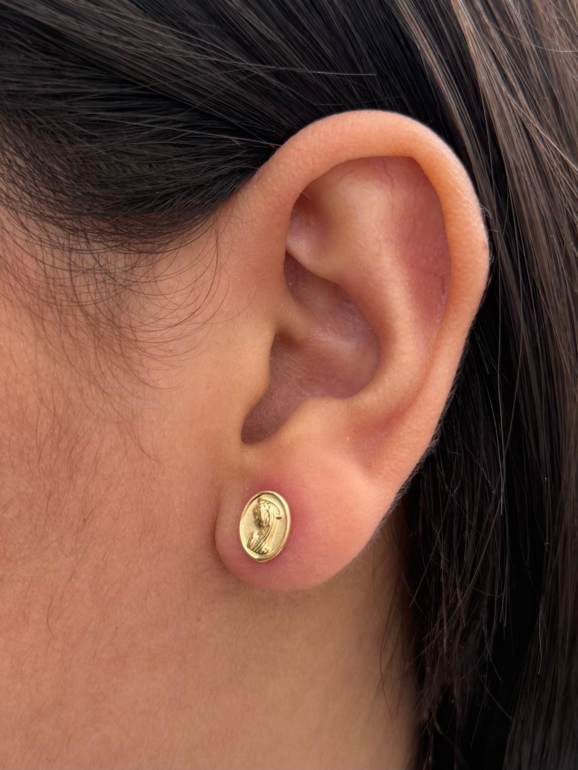 Topos Virgen Maria 0.8gr / 0.8cm / 7.3mm — Oro Amarillo