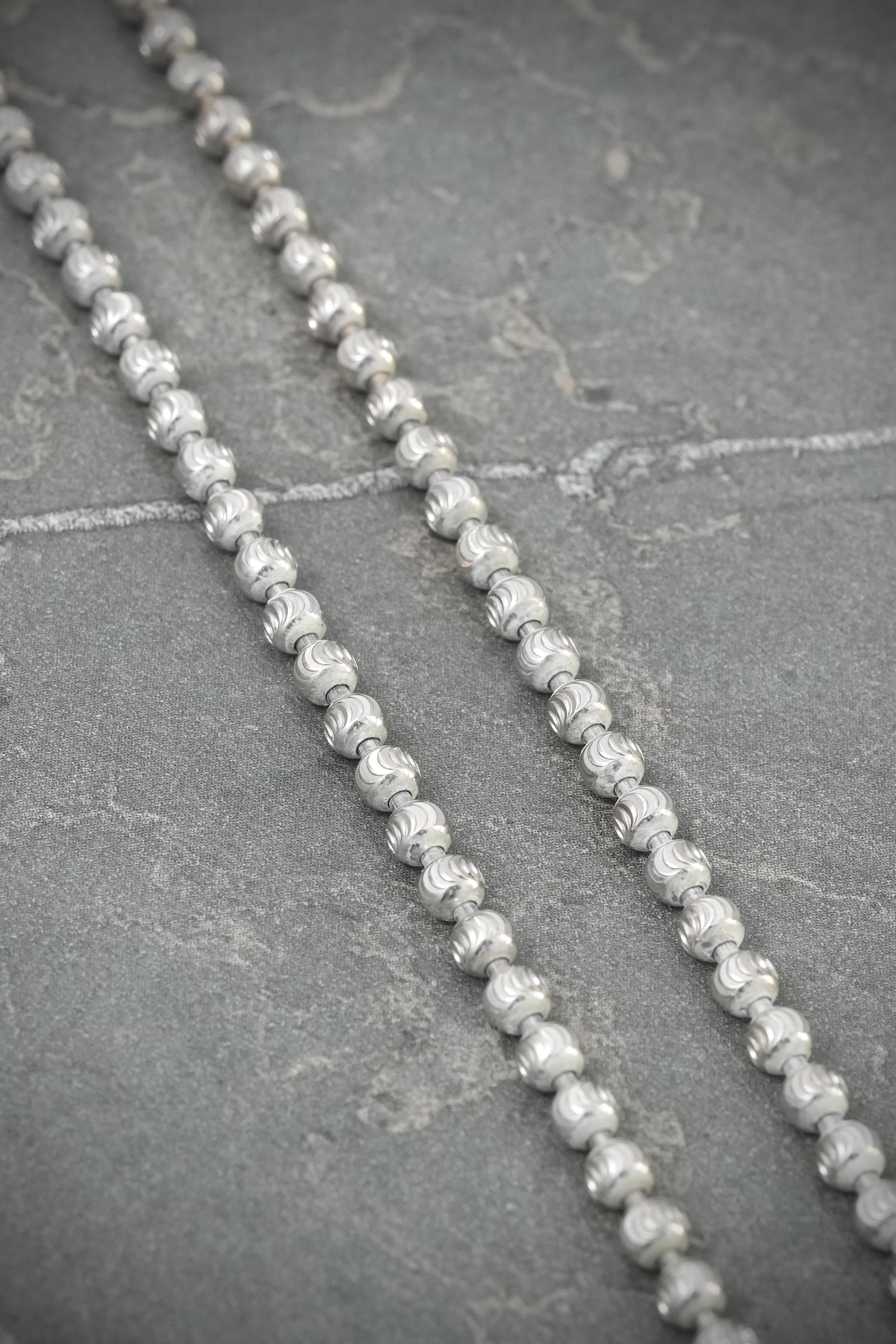 Cadena militar diamantada luna 3mm 23.25gr / Largo 70cm / Oro Blanco (Joya) B