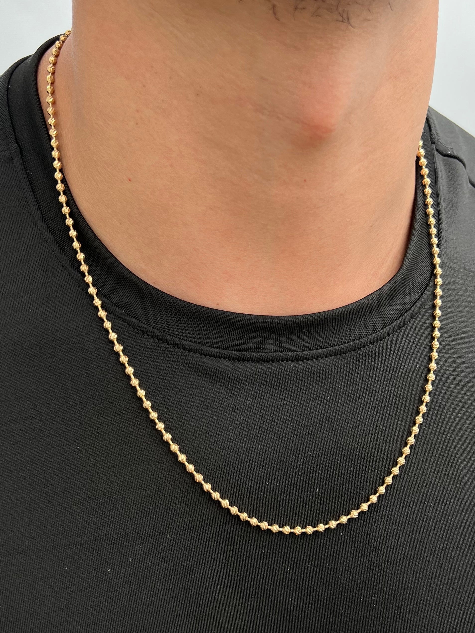 Cadena militar diamantada 3mm 16.8gr / Largo 60cm / Oro Amarillo (Joya) B