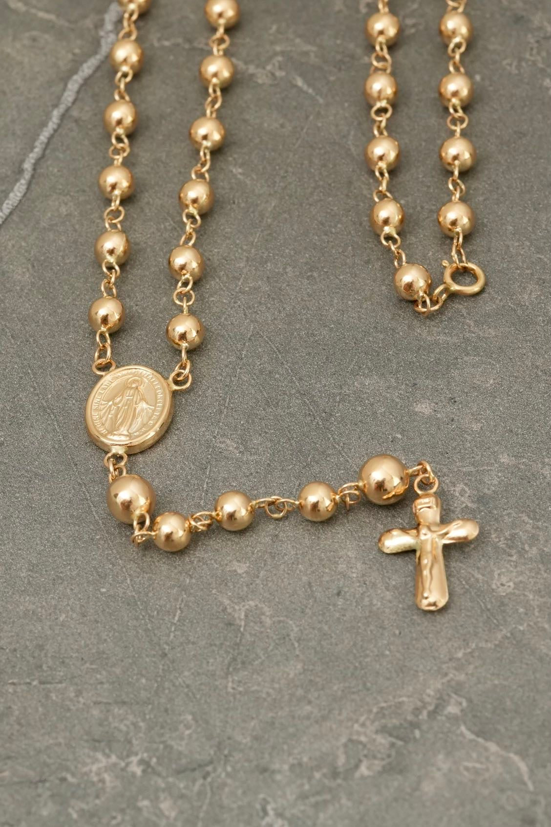 Rosario virgen de la milagrosa 7.8gr / Largo 55cm / Oro Amarillo Nac B
