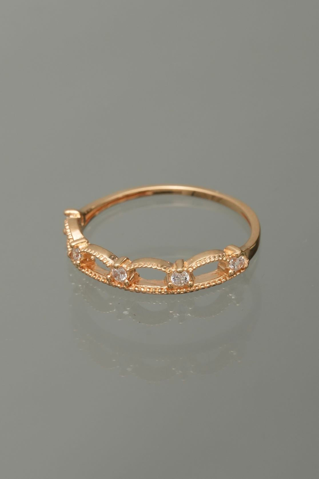 Solitario Con Swarovski blanco 1.65gr / TALLA 6 3/4 / Oro Amarillo Nac B