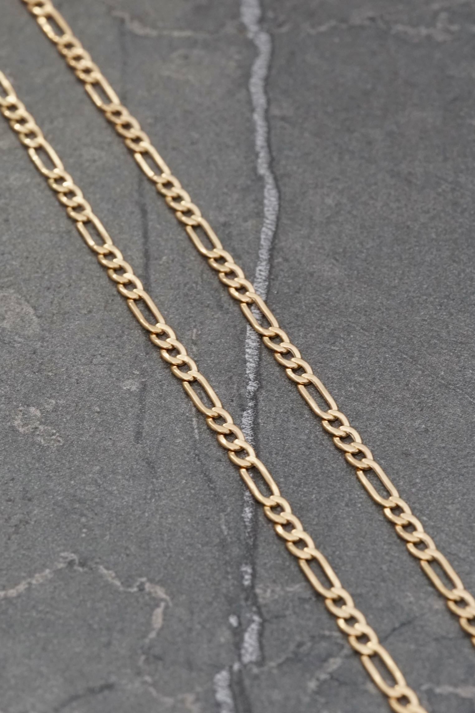 Cadena figaro 3.1gr / Largo 60cm / Oro Amarillo italy cte M