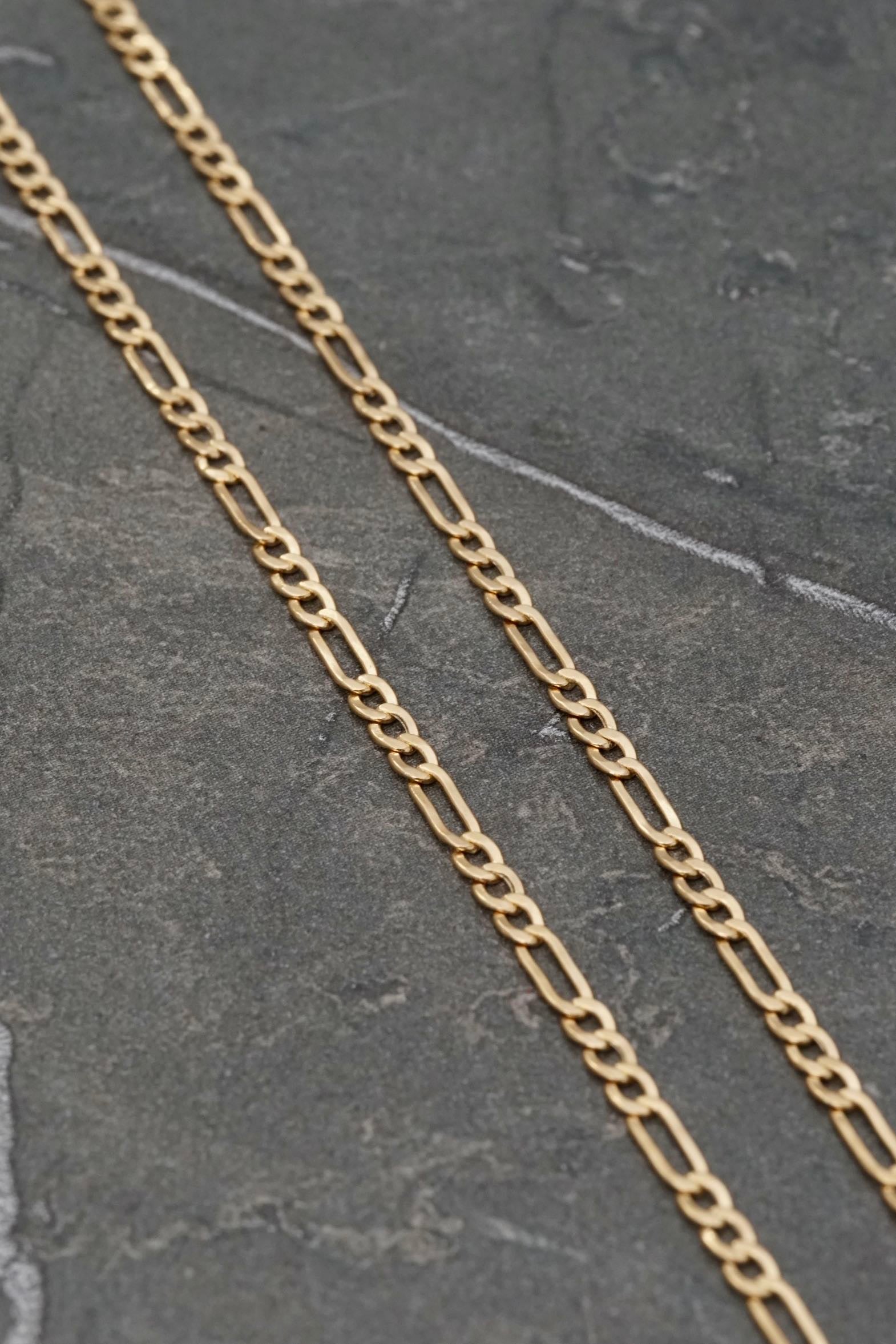 Cadena figaro 2.6gr / Largo 50cm / Oro Amarillo italy +1 M