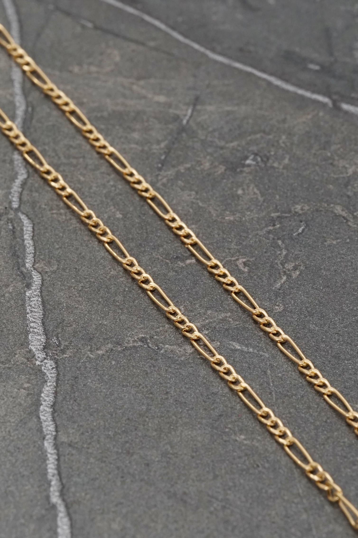 Cadena Figaro 2.15gr / Largo 50cm / Oro Amarillo italy +1 M