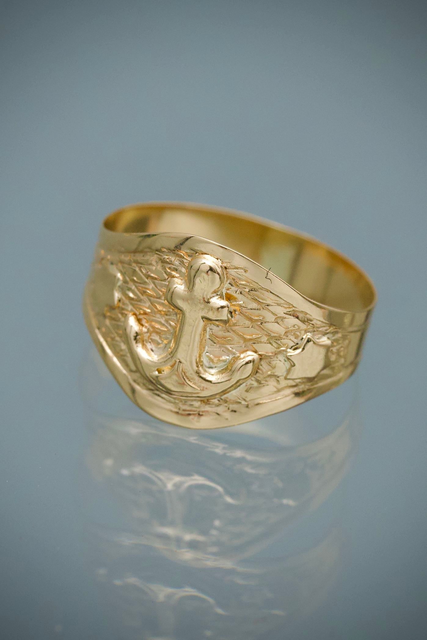 Anillo de Bebe Ancla 0.95gr / Talla 2 3/4 — Oro Amarillo