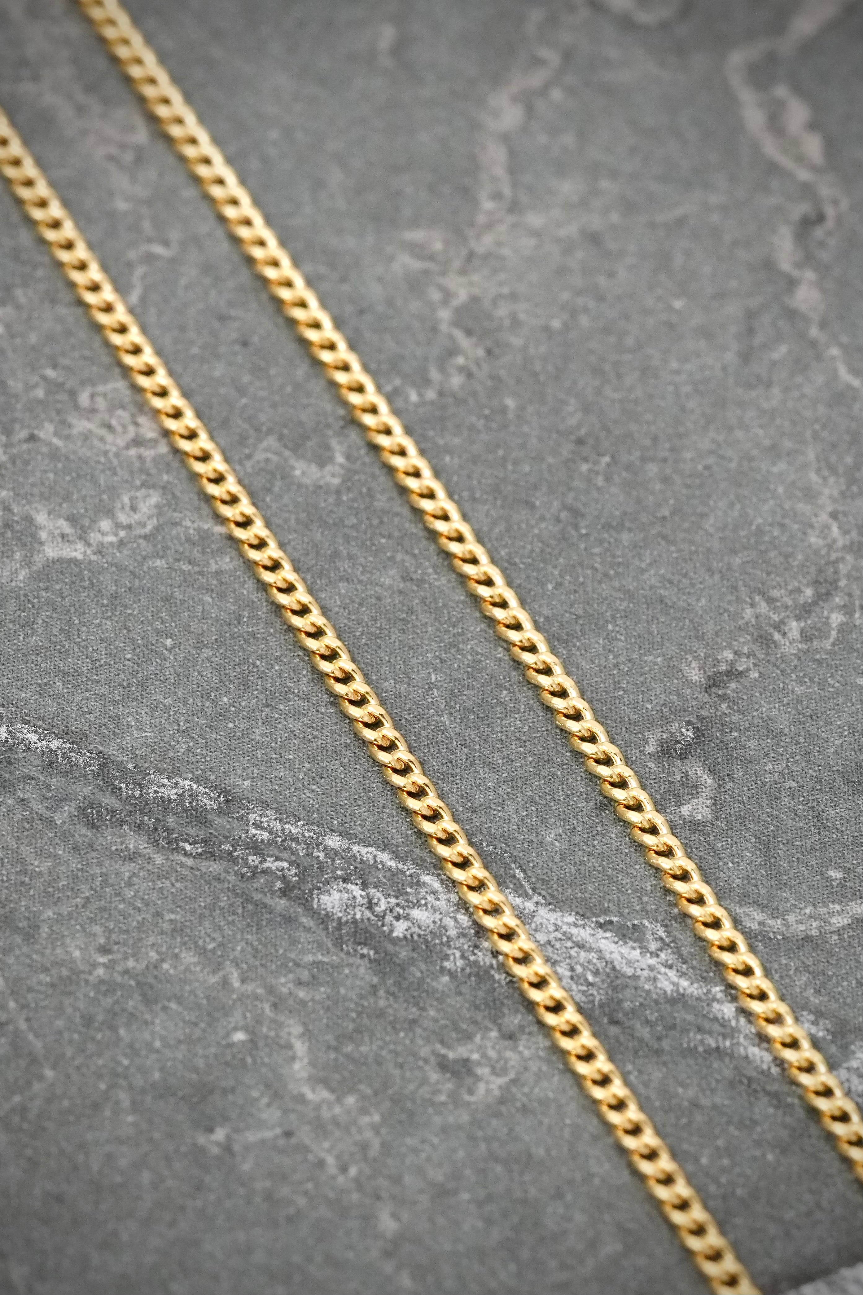 Cadena Mini Cubana 1.75gr / 50cm / 1.4mm — Oro Amarillo