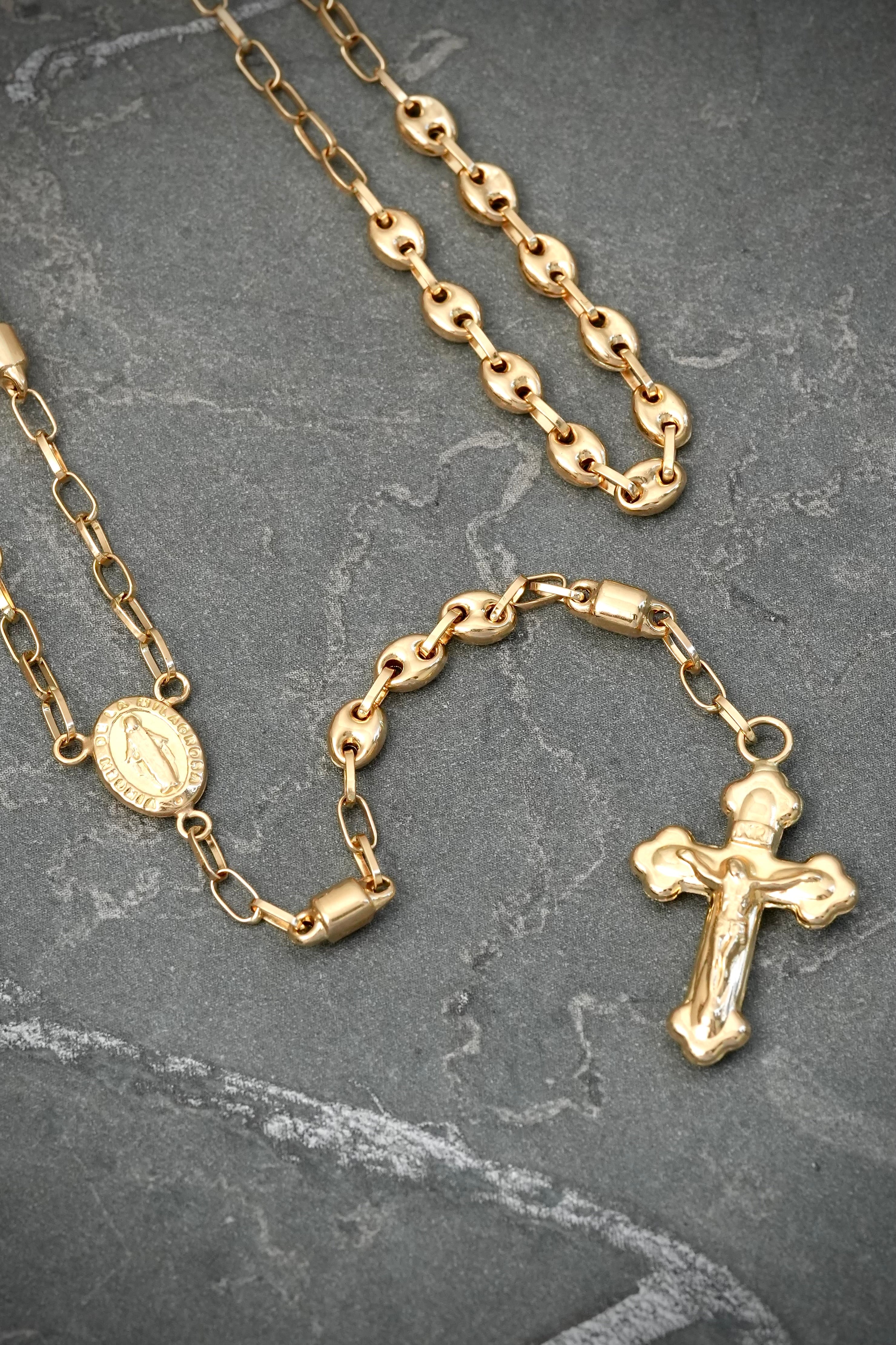 Rosario gc virgen de la milagrosa 9gr / Largo 60cm / Oro Amarillo Nac M
