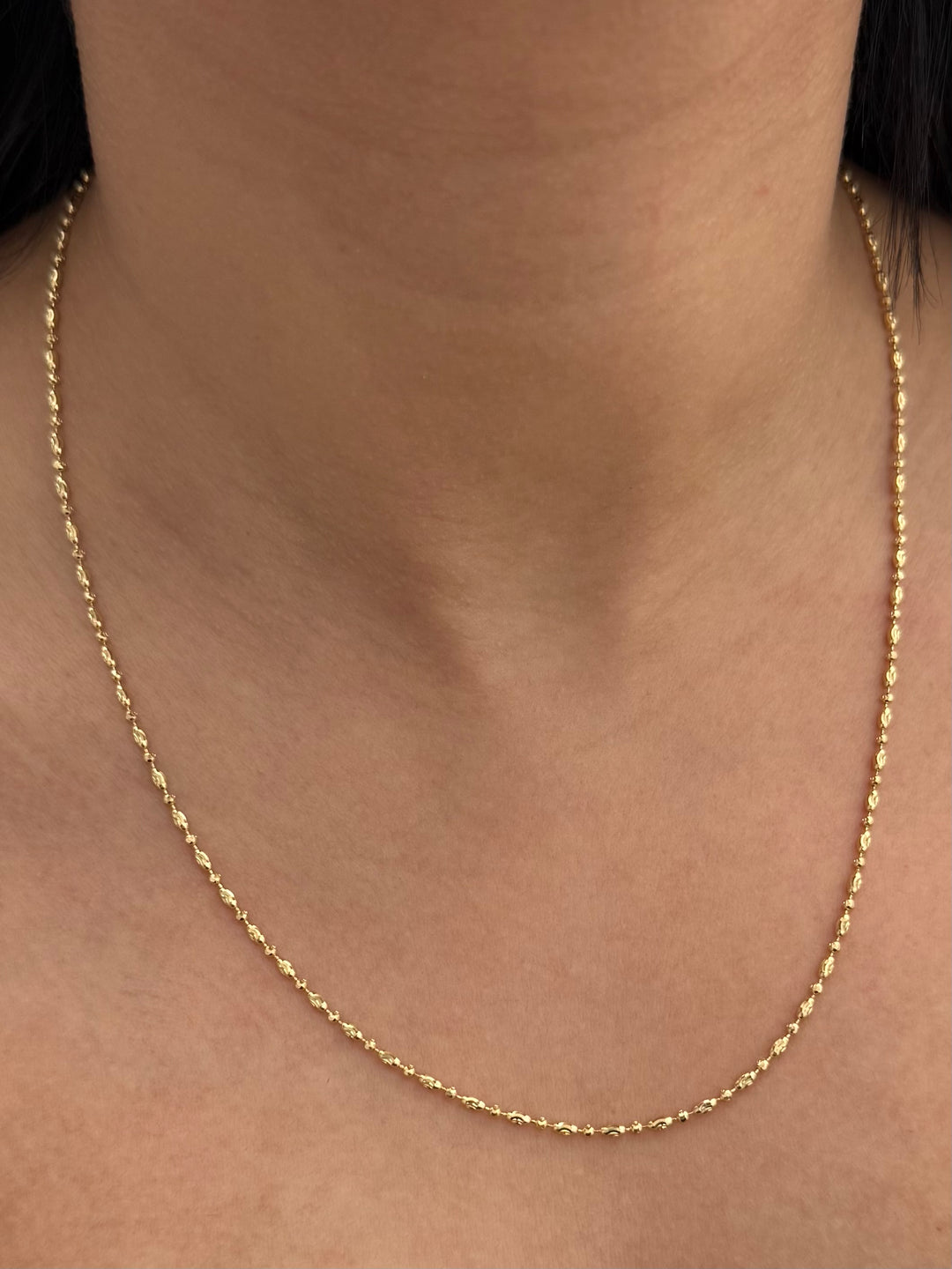 Cadena Palito Bolita 5.8gr / 50cm / 1.7mm — Oro Amarillo