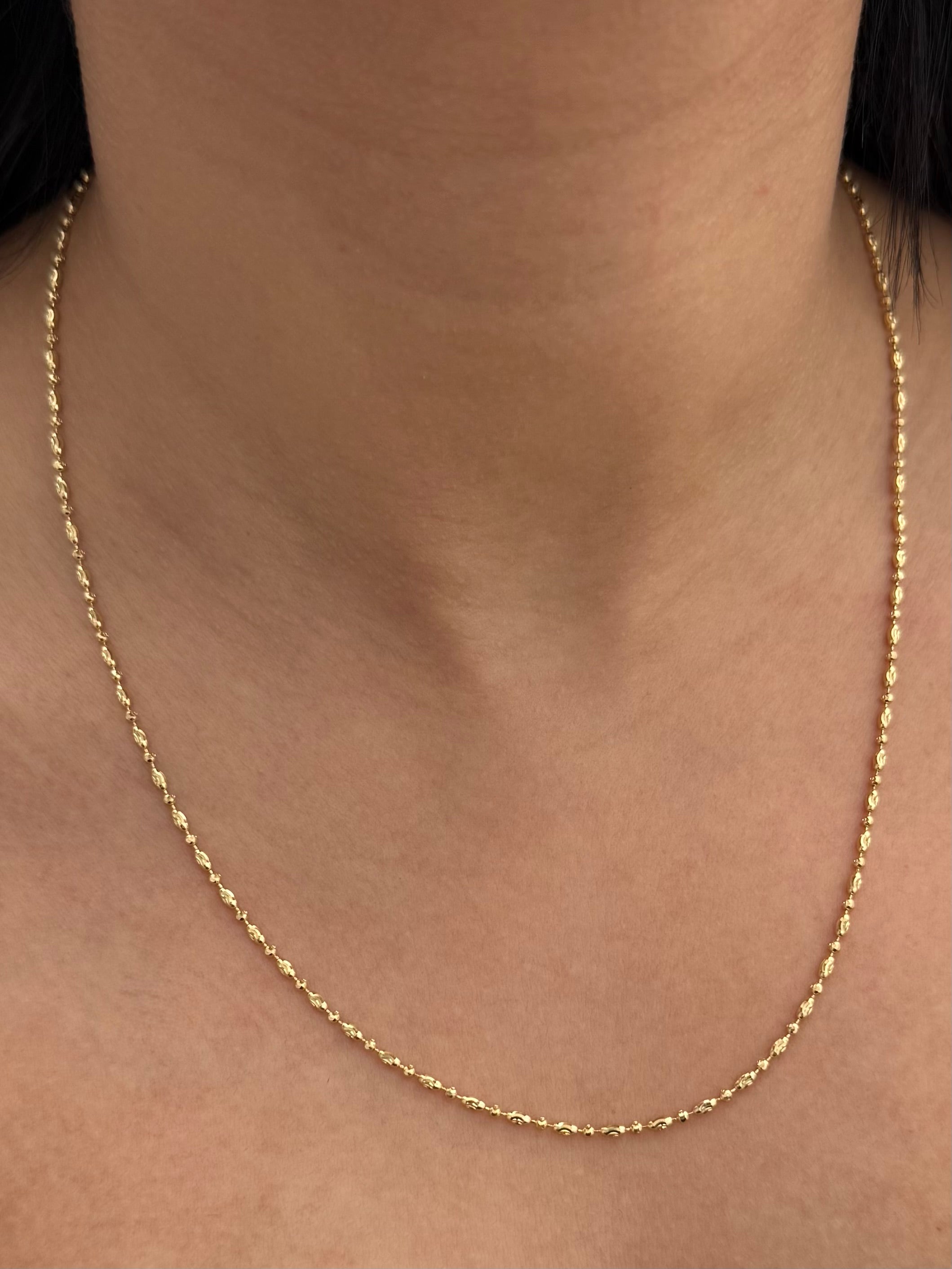 Cadena Palito Bolita 5.8gr / 50cm / 1.7mm — Oro Amarillo