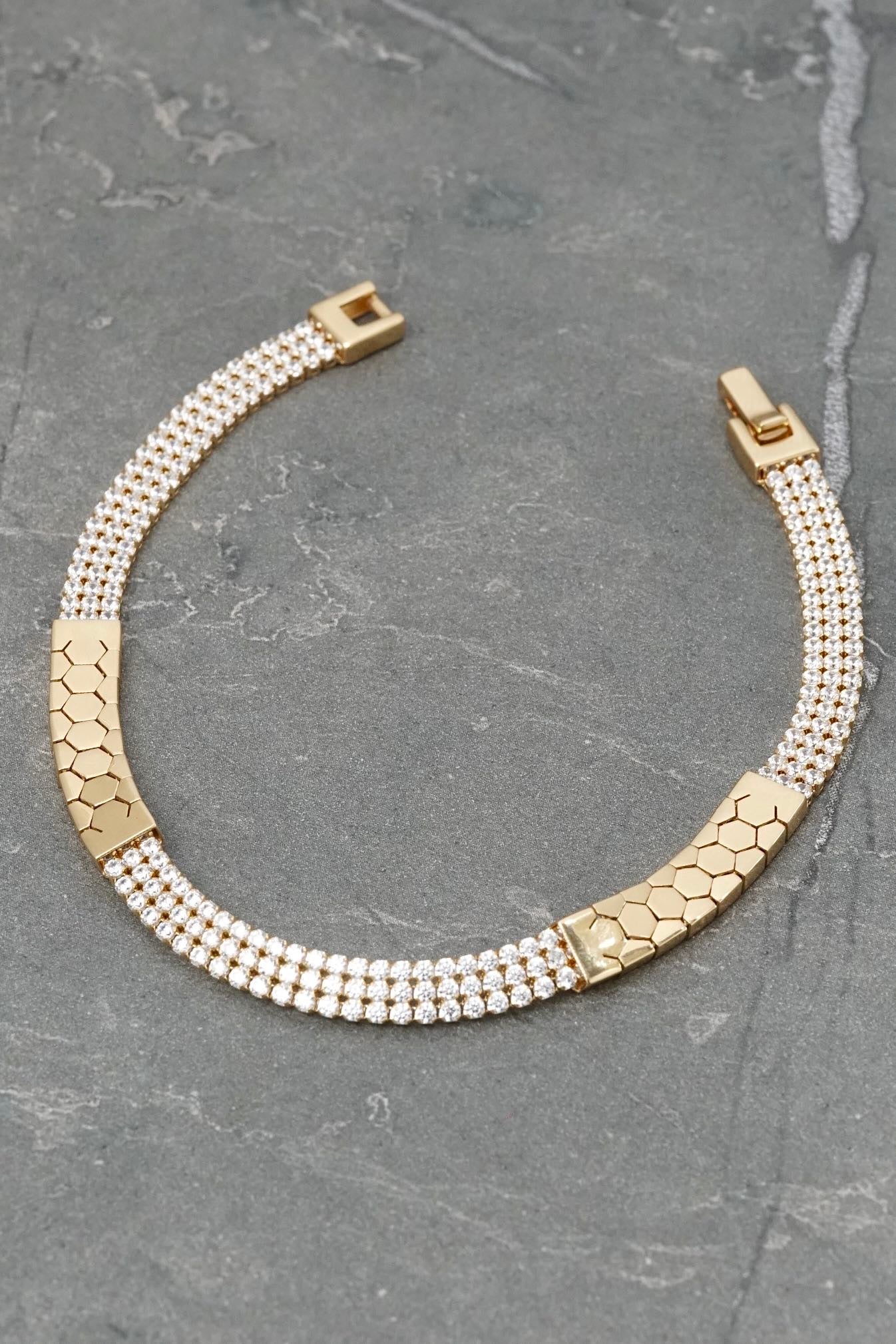 Pulso tenis tres hileras con swarovski 8.55gr / Largo 18cm / Oro Amarillo italy +3 M